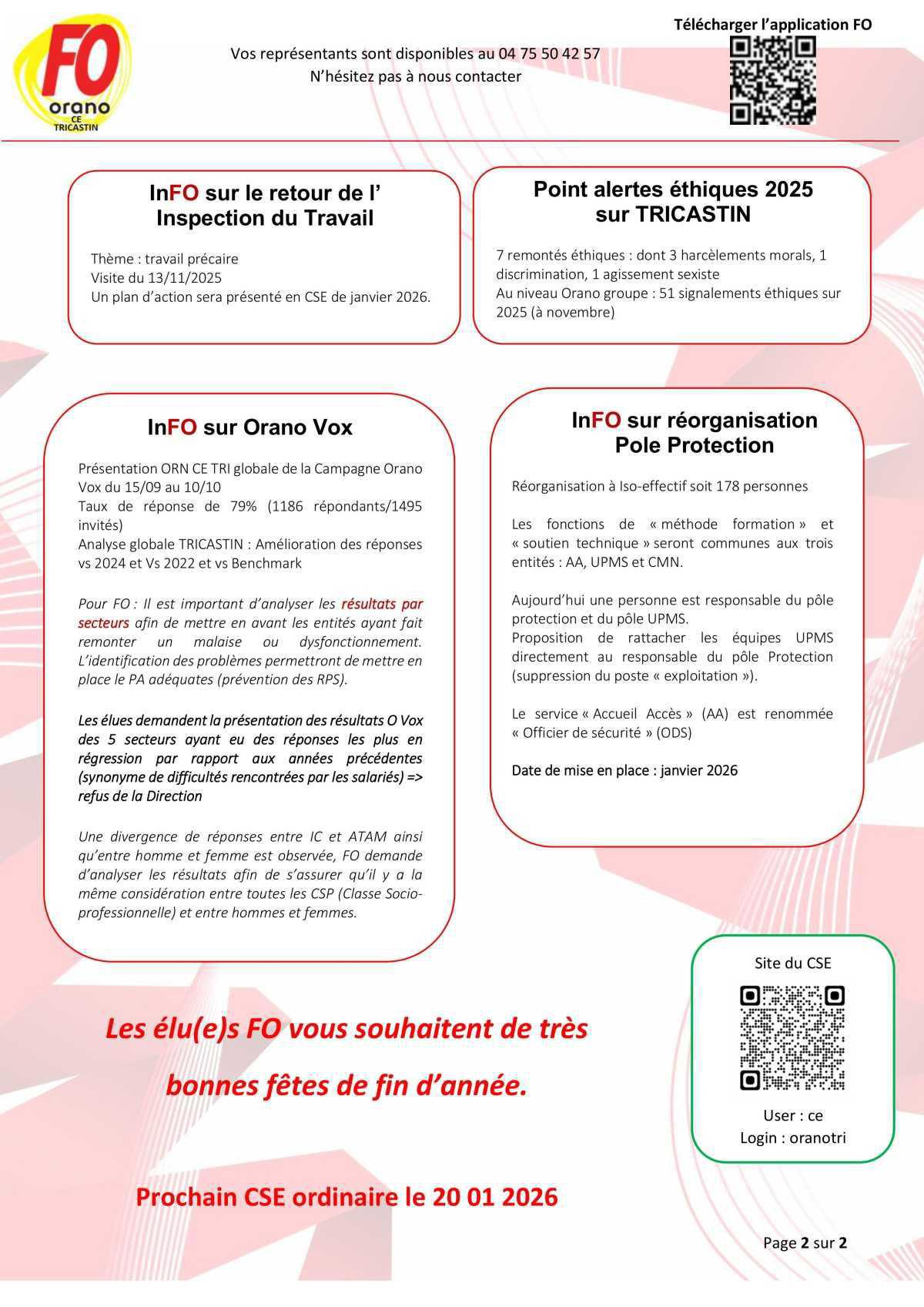 Infos CSE du 16 12 2025