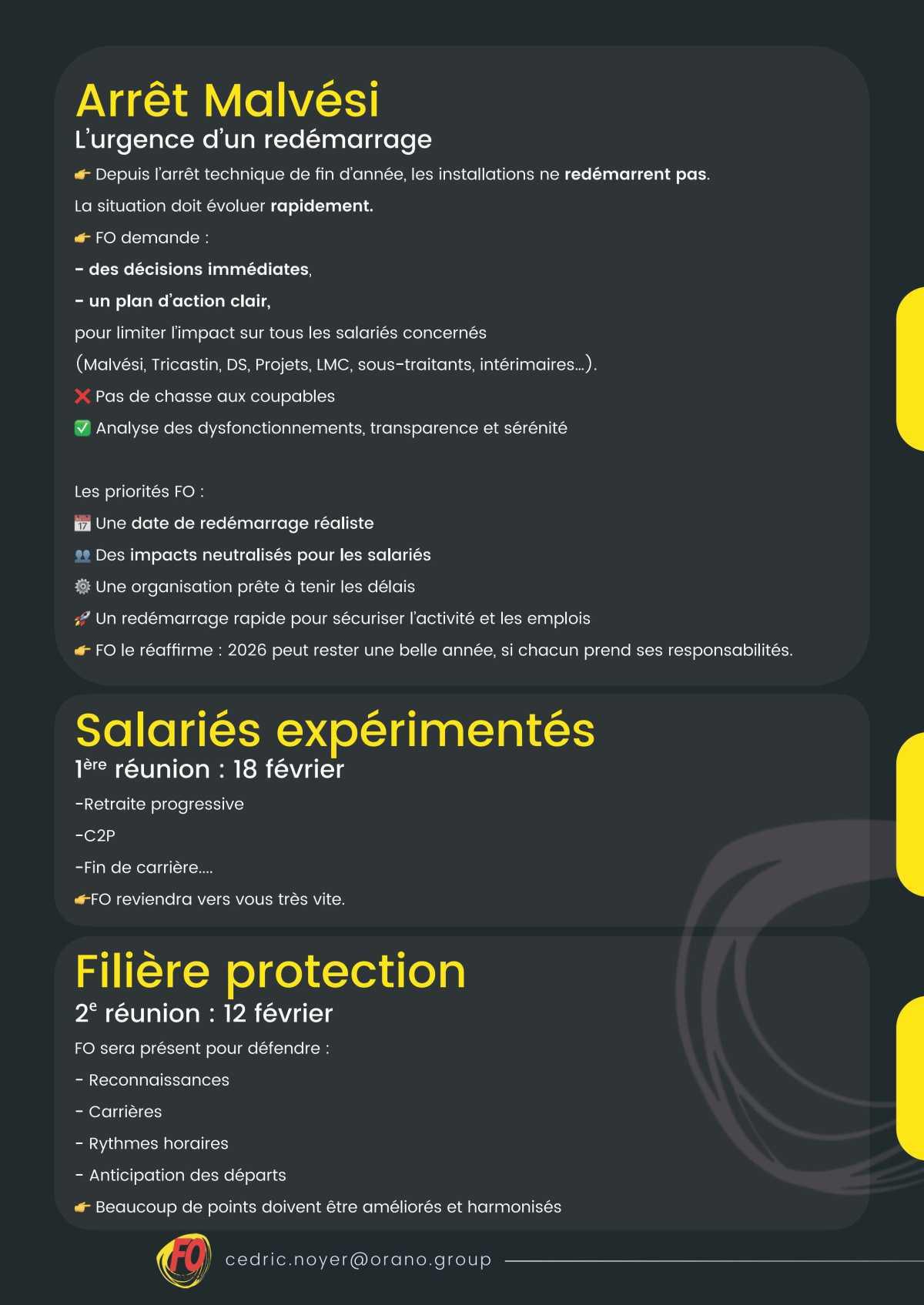 Actualité groupe : inquiétudes sur l'amont, télétravail, négos groupes... 