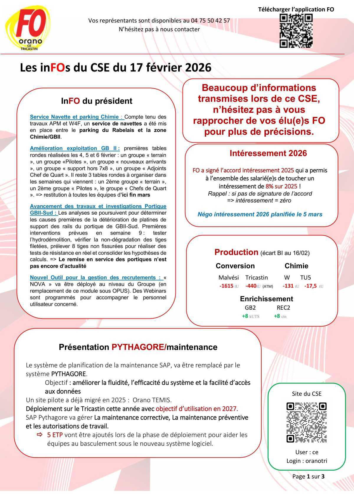 Infos CSE du 17 février 2026