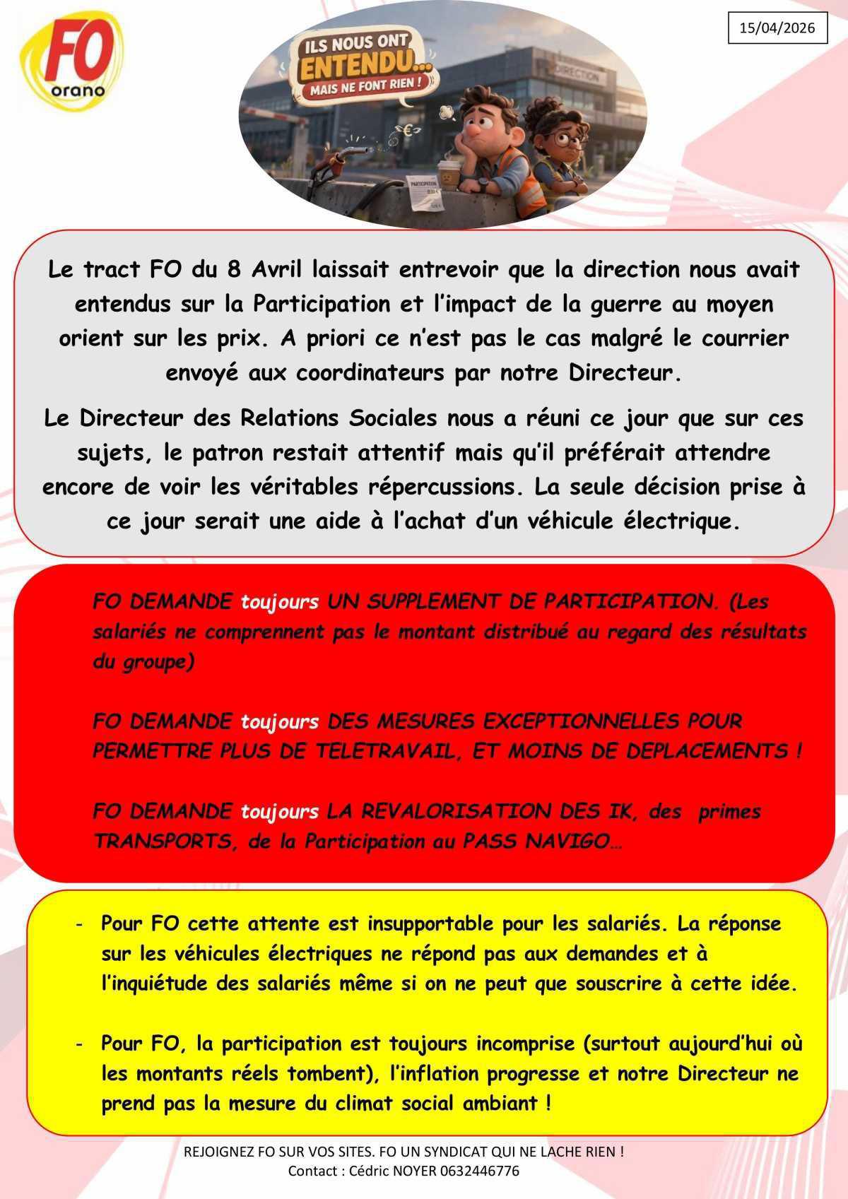 Une direction qui entend mais ne fait rien quand même !