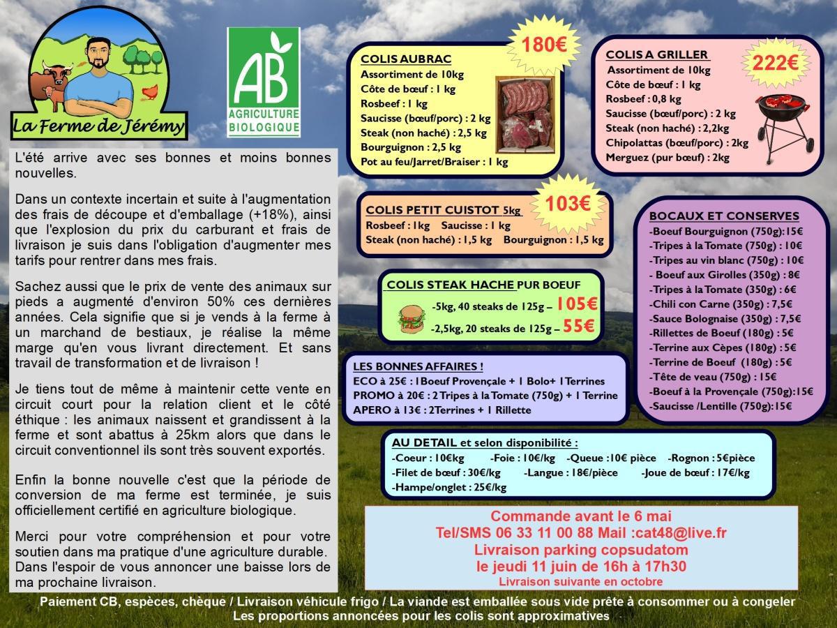 VENTE DE VIANDE AUBRAC - LA FERME DE JÉRÉMY