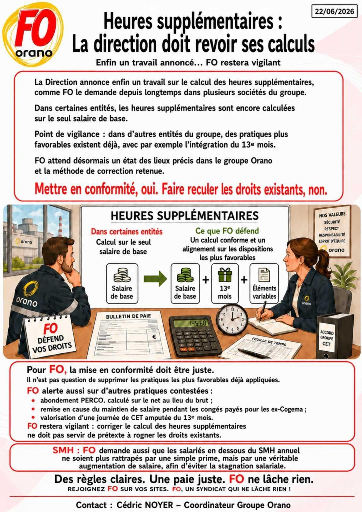 Heures supplémentaires : une nouvelle anomalie qui sera corrigée !