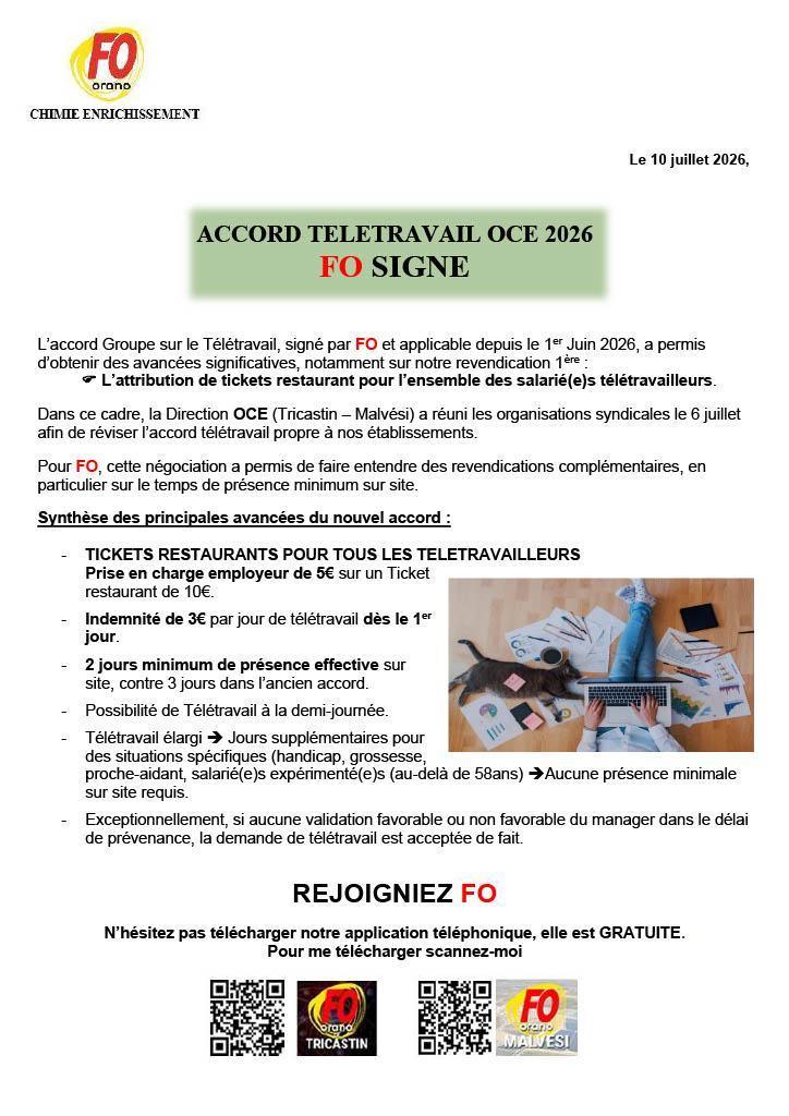 ACCORD ADAPTATION TELETRAVAIL