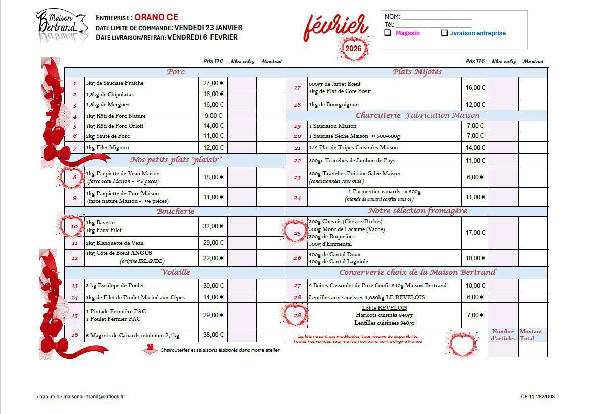 Partenariat avec Maison Bertrand - Février 2026