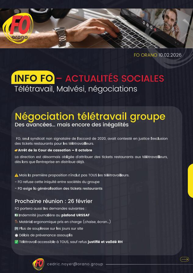 Actualité groupe : inquiétudes sur l'amont, télétravail, négos groupes... 