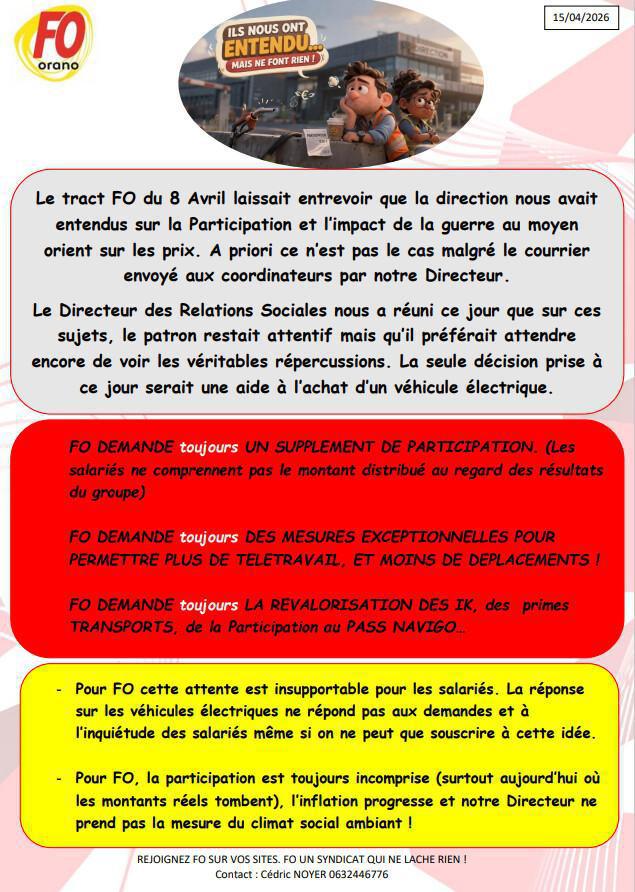 Une direction qui entend mais ne fait rien quand même !