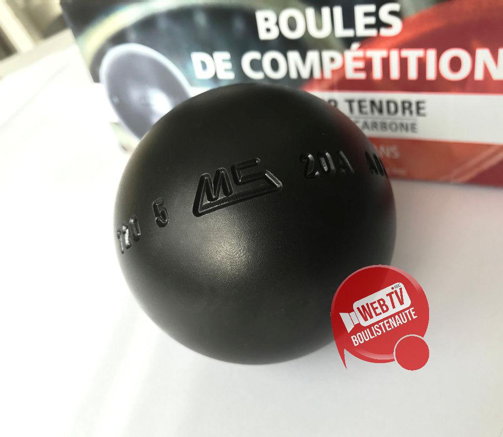 3 boules de pétanque compétition MS ACIER Carbone demi-tendre