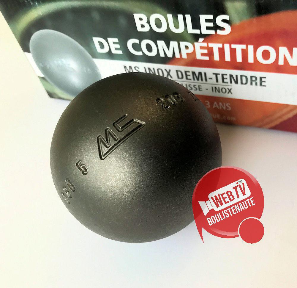 MS INOX DEMI-TENDRE ANTI-REBOND : 3 boules de pétanque compétition MS INOX DEMI-TENDRE ANTI-REBOND : 3 boules de pétanque compétition
