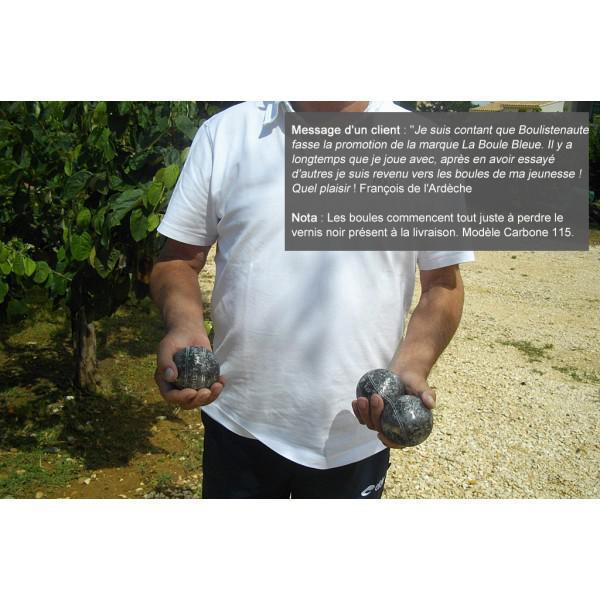 Carbone 115 - Acier TENDRE - La Boule Bleue : 3 boules de pétanque compétition Carbone 115 - Acier TENDRE - La Boule Bleue : 3 boules de pétanque compétition