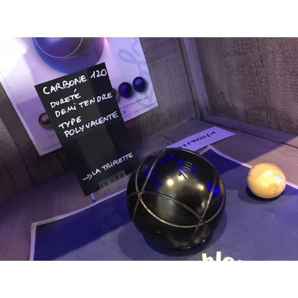 Carbone 120 - DEMI-TENDRE - La Boule Bleue : 3 boules de pétanque compétition Carbone 120 - DEMI-TENDRE - La Boule Bleue : 3 boules de pétanque compétition