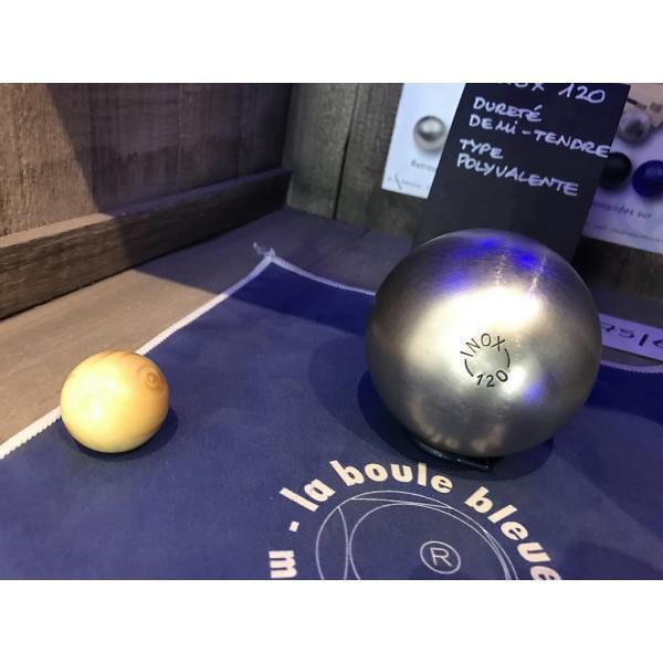 Inox 120 - DEMI-TENDRE - La Boule Bleue : 3 boules de pétanque compétition Inox 120 - DEMI-TENDRE - La Boule Bleue : 3 boules de pétanque compétition