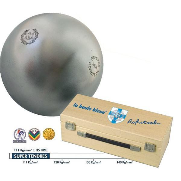 3 boules de pétanque compétition 111 Prestige Inox Collector - SUPER-TENDRE - La Boule Bleue