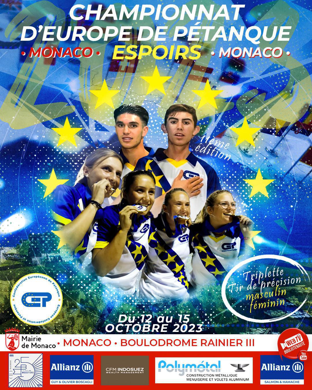 WebTV Monaco : Championnats d'Europe de pétanque Espoirs 2023 WebTV Monaco : Championnats d'Europe de pétanque Espoirs 2023