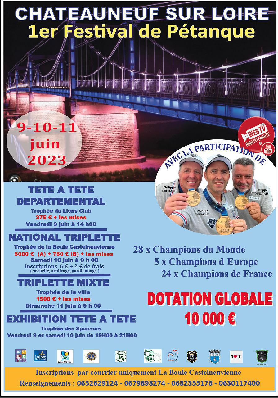 WebTV Châteauneuf-sur-Loire : National de pétanque triplette open 2023