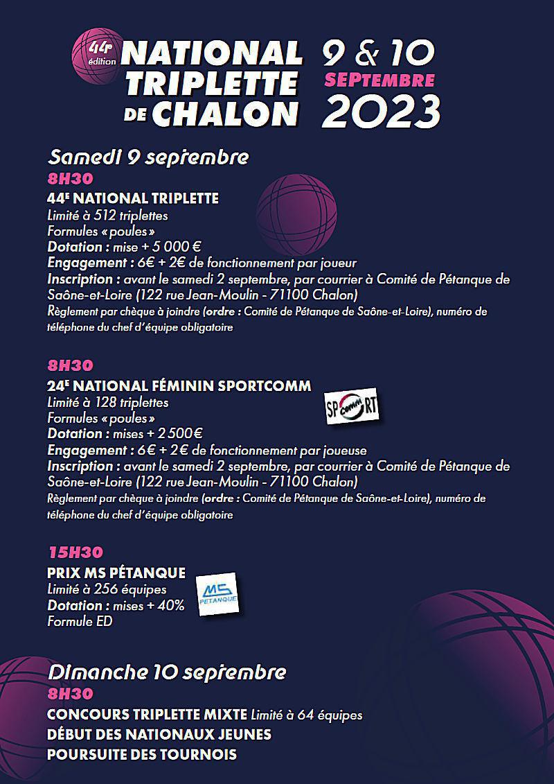 Chalon-sur-Saône : Nationaux de pétanque jeunes triplette open 2023 Chalon-sur-Saône : Nationaux de pétanque jeunes triplette open 2023