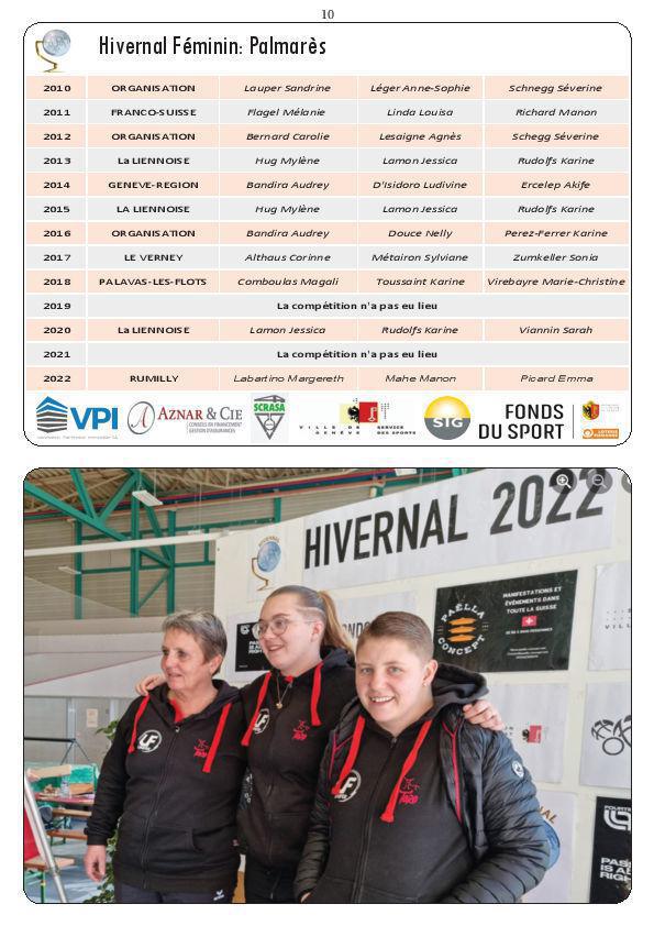 Mini WebTV Genève : Marathon hivernal de pétanque féminin 2023