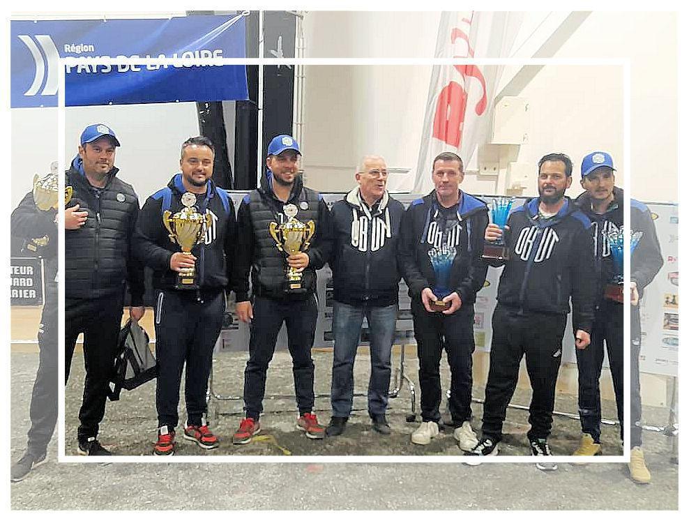 La triplette FELTAIN, SECHERRE, HELFRICK s'impose au National à pétanque de La Roche-sur-Yon édition 2023 La triplette FELTAIN, SECHERRE, HELFRICK s'impose au National à pétanque de La Roche-sur-Yon édition 2023