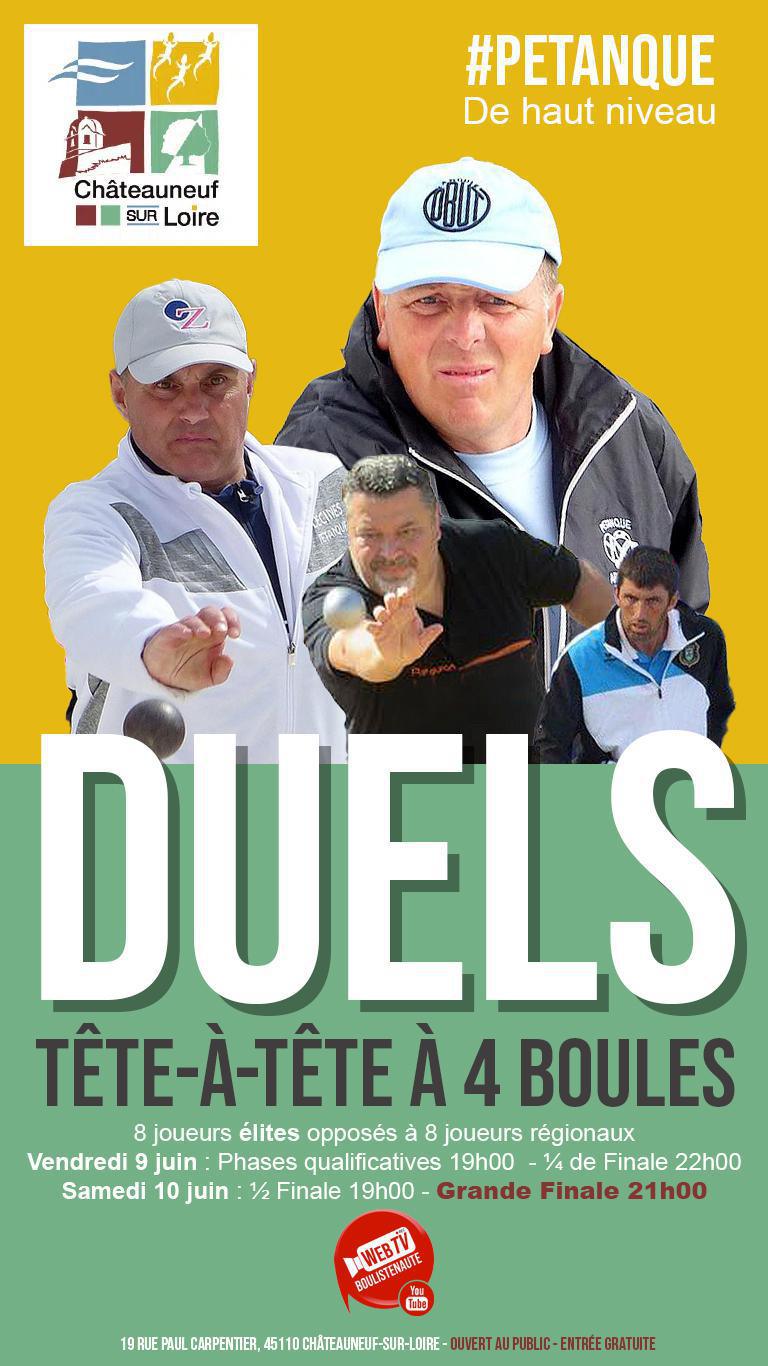 Duels tête-à-tête pétanque à 4 boules : WebTV Châteauneuf-sur-Loire