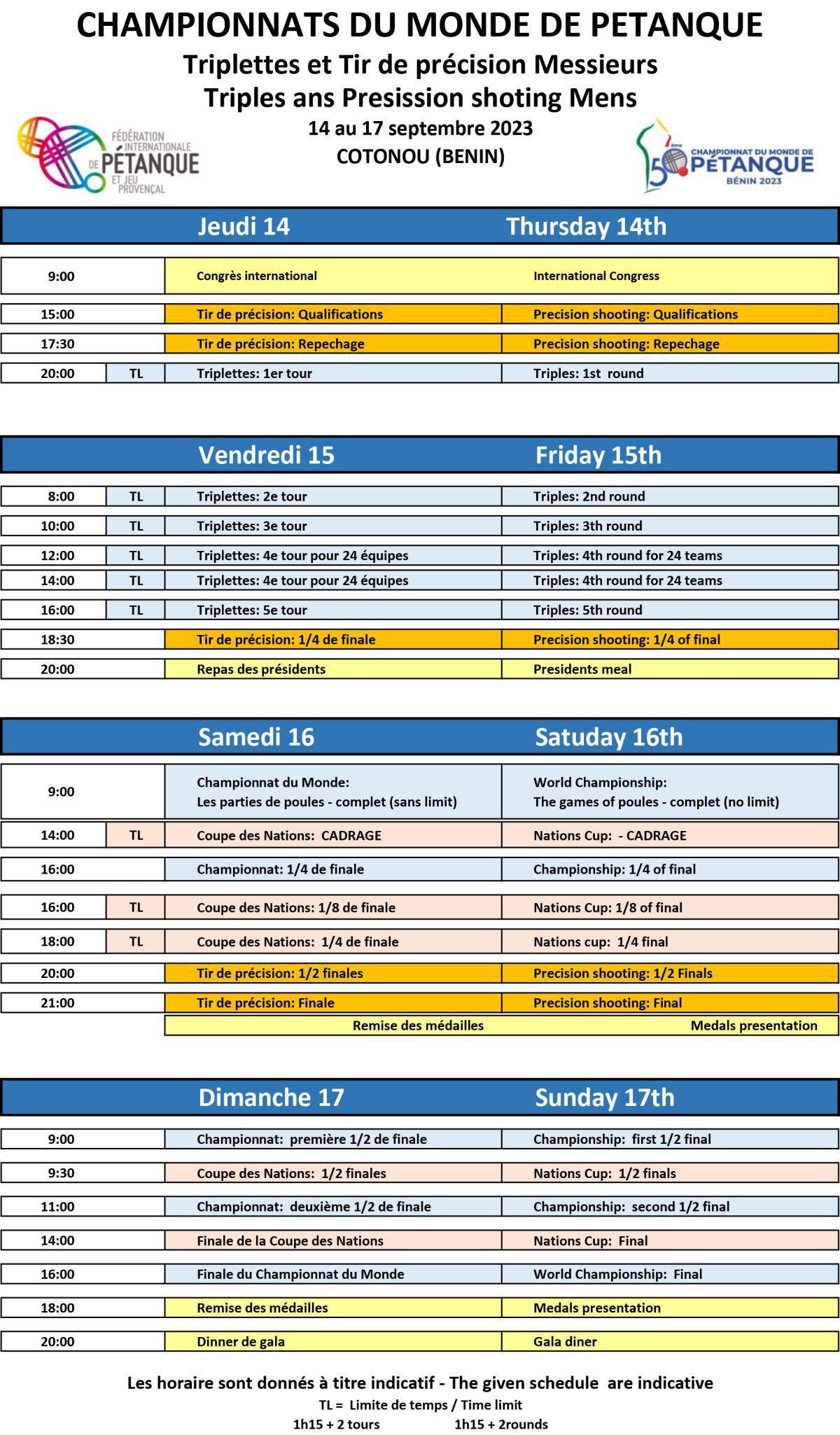 WebTV Championnats du Monde de pétanque 2023 au Bénin WebTV Championnats du Monde de pétanque 2023 au Bénin