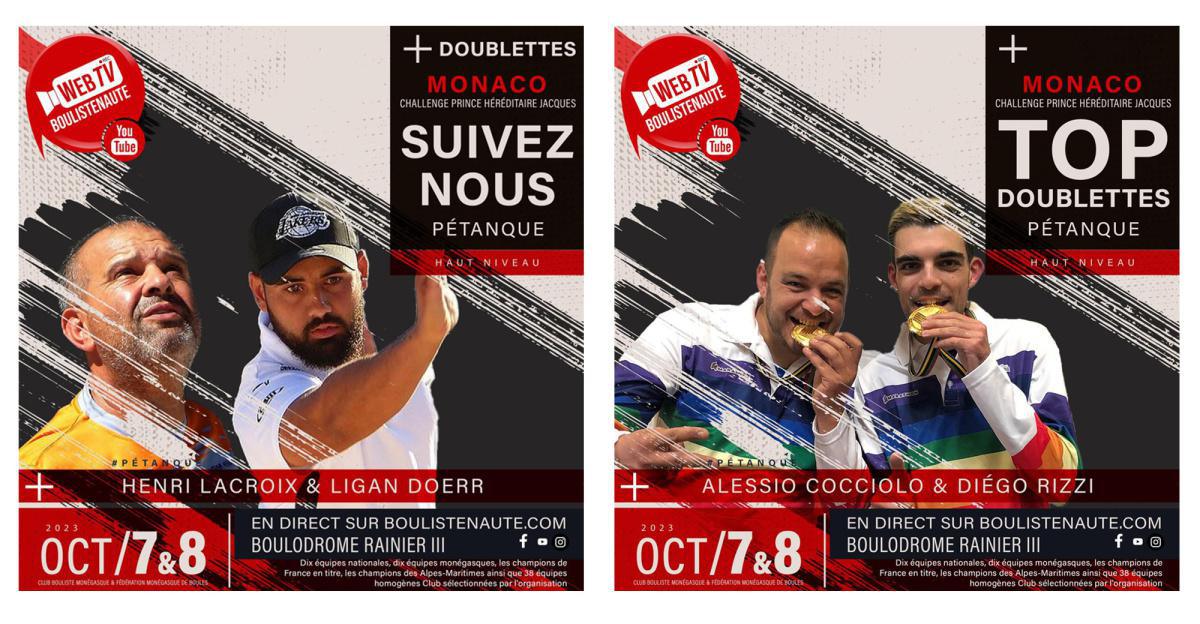 YOHAN COUSIN et CÉDRIC LE FOLL, doublette à suivre à Monaco le 7 et 8 octobre