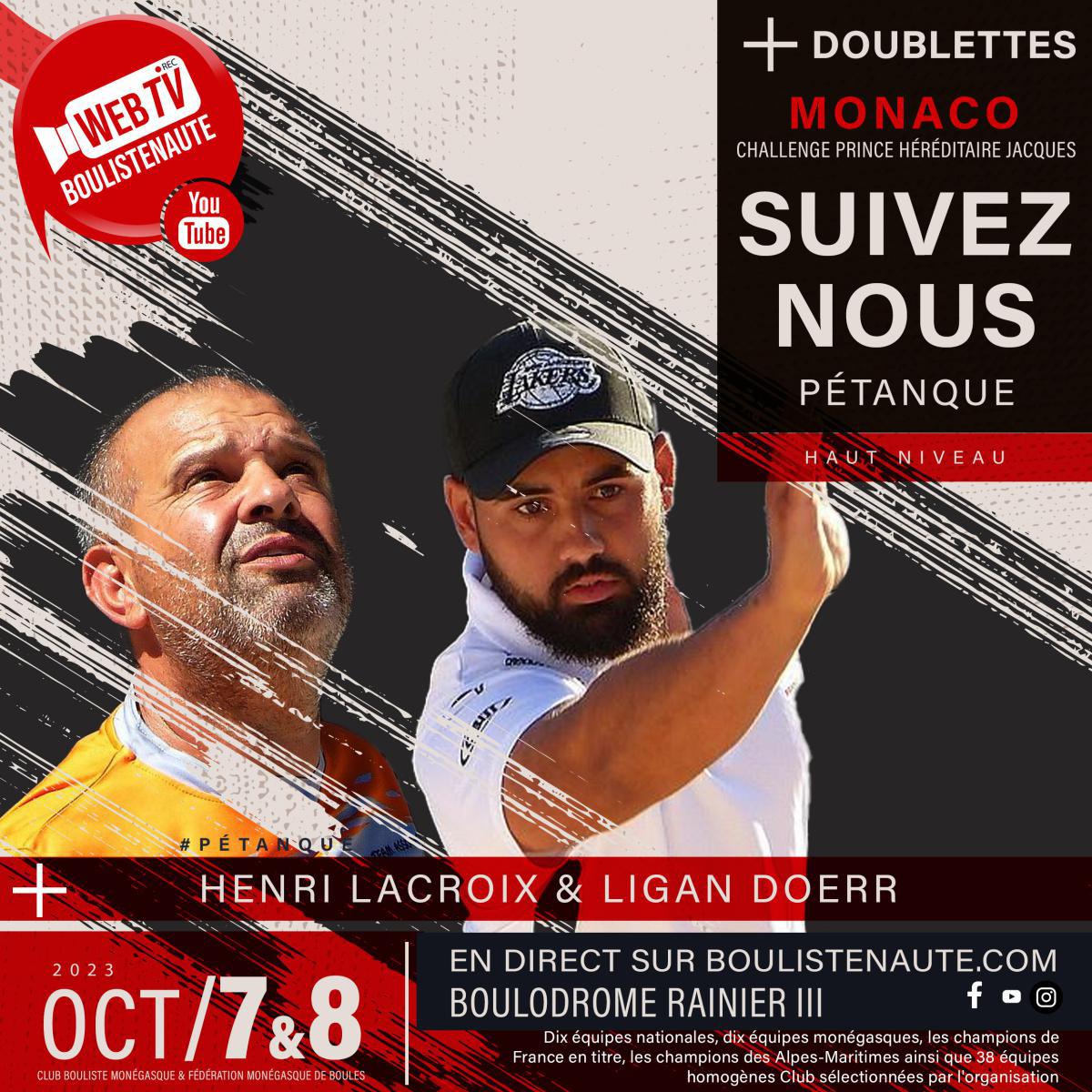 Mickaël BONETTO et David RIVIERA, doublette à suivre à Monaco le 7 et 8 octobre