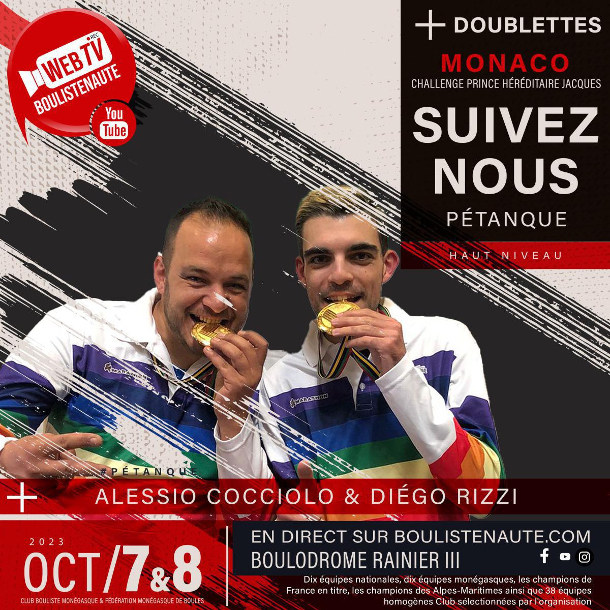 Marco FOYOT et Christian FAZZINO, doublette à suivre à Monaco le 7 et 8 octobre