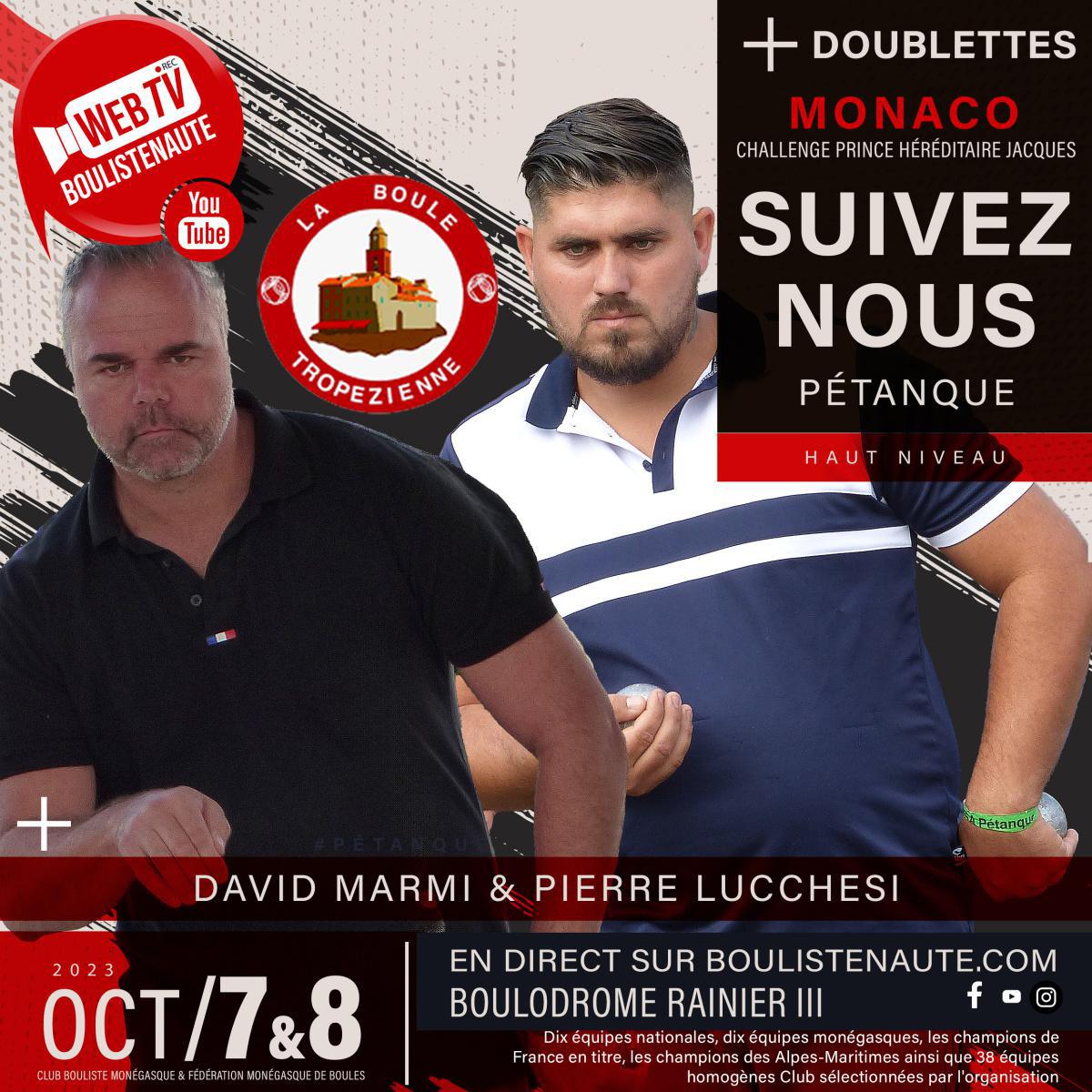 Michaël MASUY et Fabrice UYTTERHOEVEN, doublette à suivre à Monaco le 7 et 8 octobre