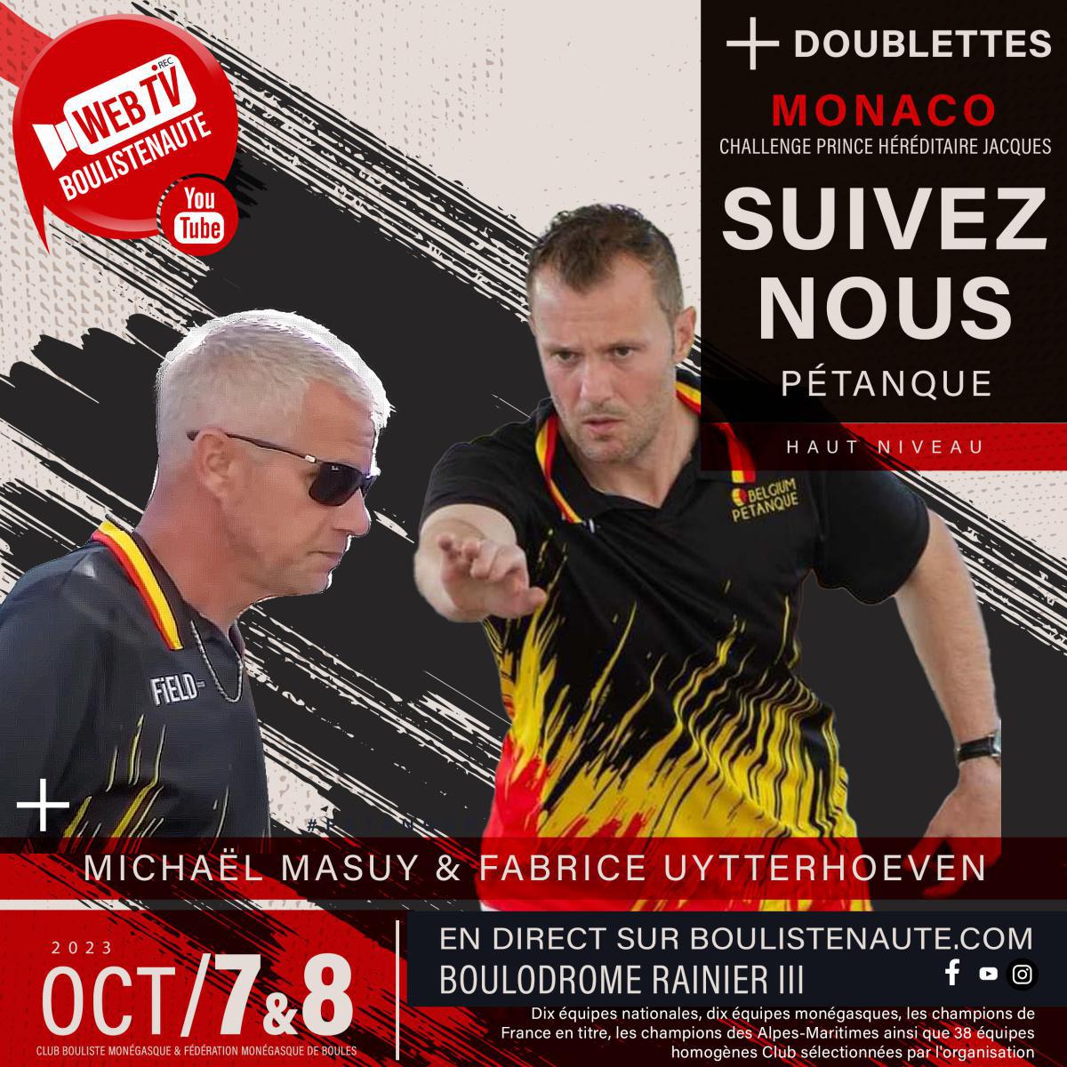 Rémy GALLEAU et Logan CLERE, doublette à suivre à Monaco le 7 et 8 octobre