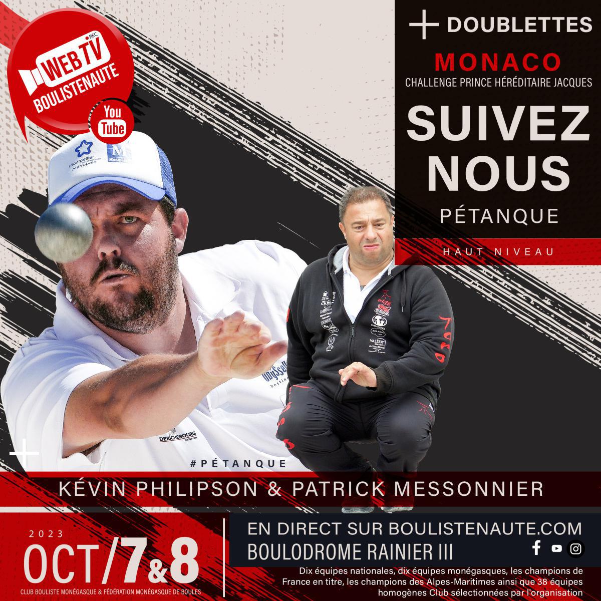 Kévin LELLOUCHE et Cédric SALVINI, doublette à suivre à Monaco le 7 et 8 octobre