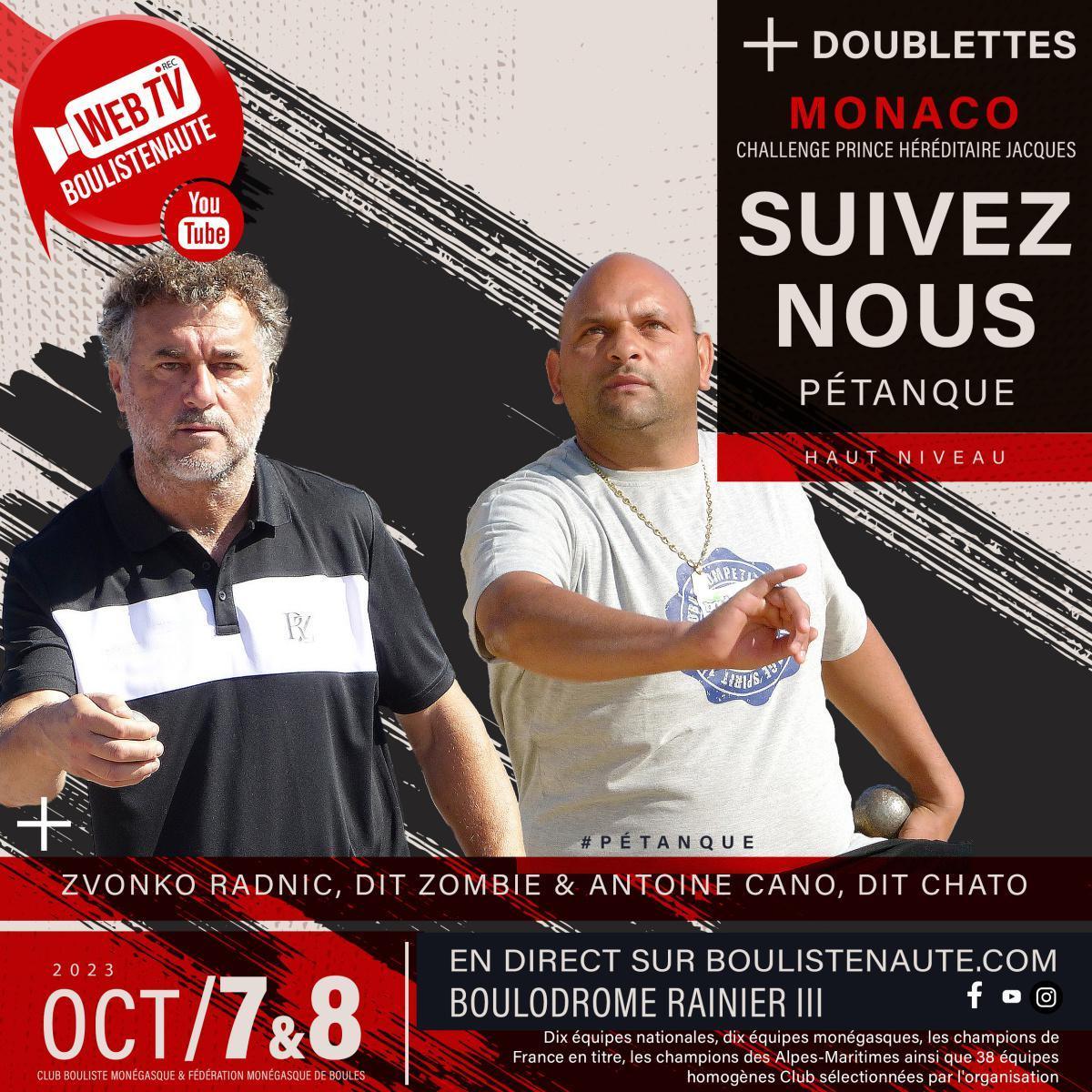 Jean-Pierre LELONS et Franck MILLO, doublette à suivre à Monaco le 7 et 8 octobre Jean-Pierre LELONS et Franck MILLO, doublette à suivre à Monaco le 7 et 8 octobre