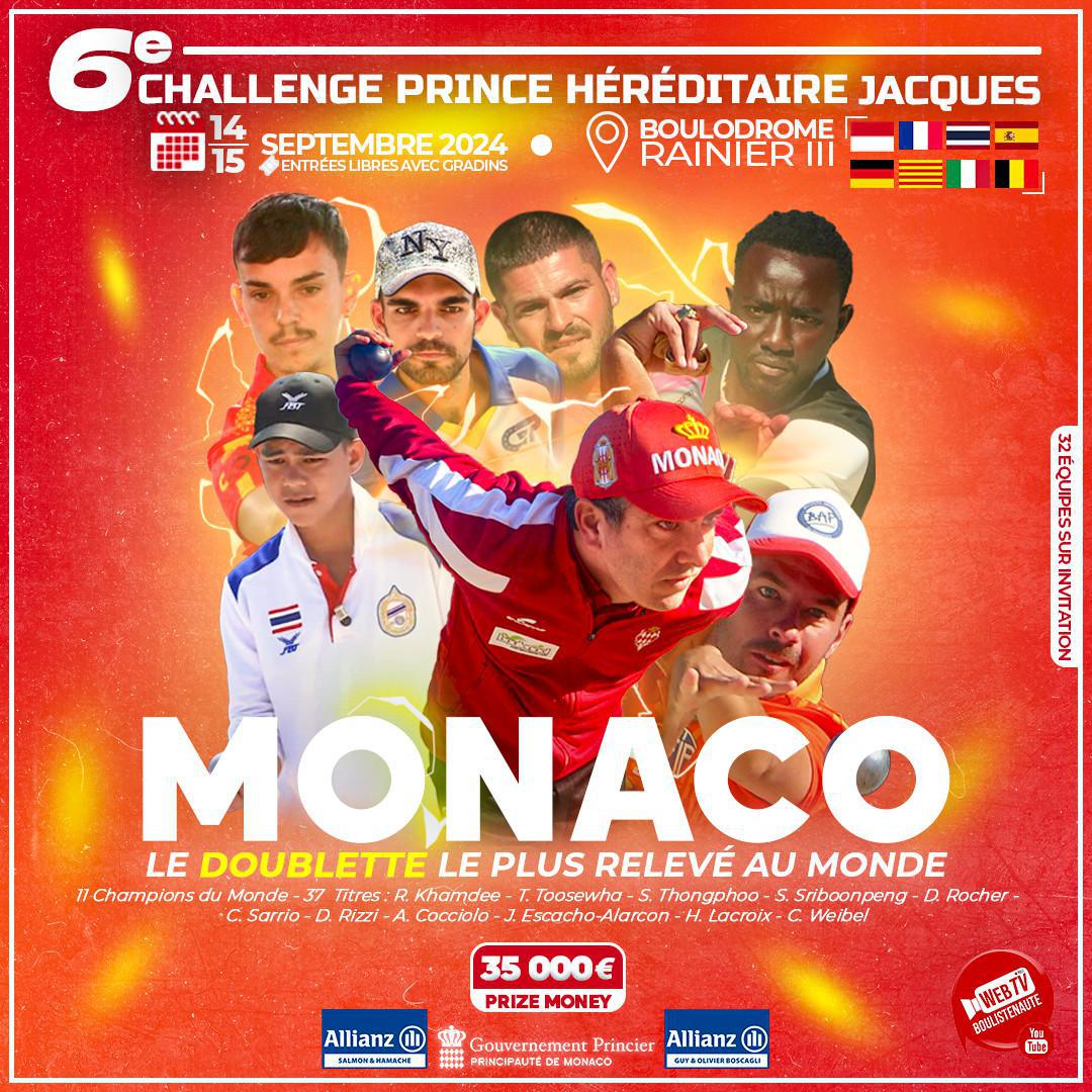 WebTV Monaco : Les plus belles doublettes de pétanque s'affrontent lors du Challenge Prince Héréditaire Jacques 2024