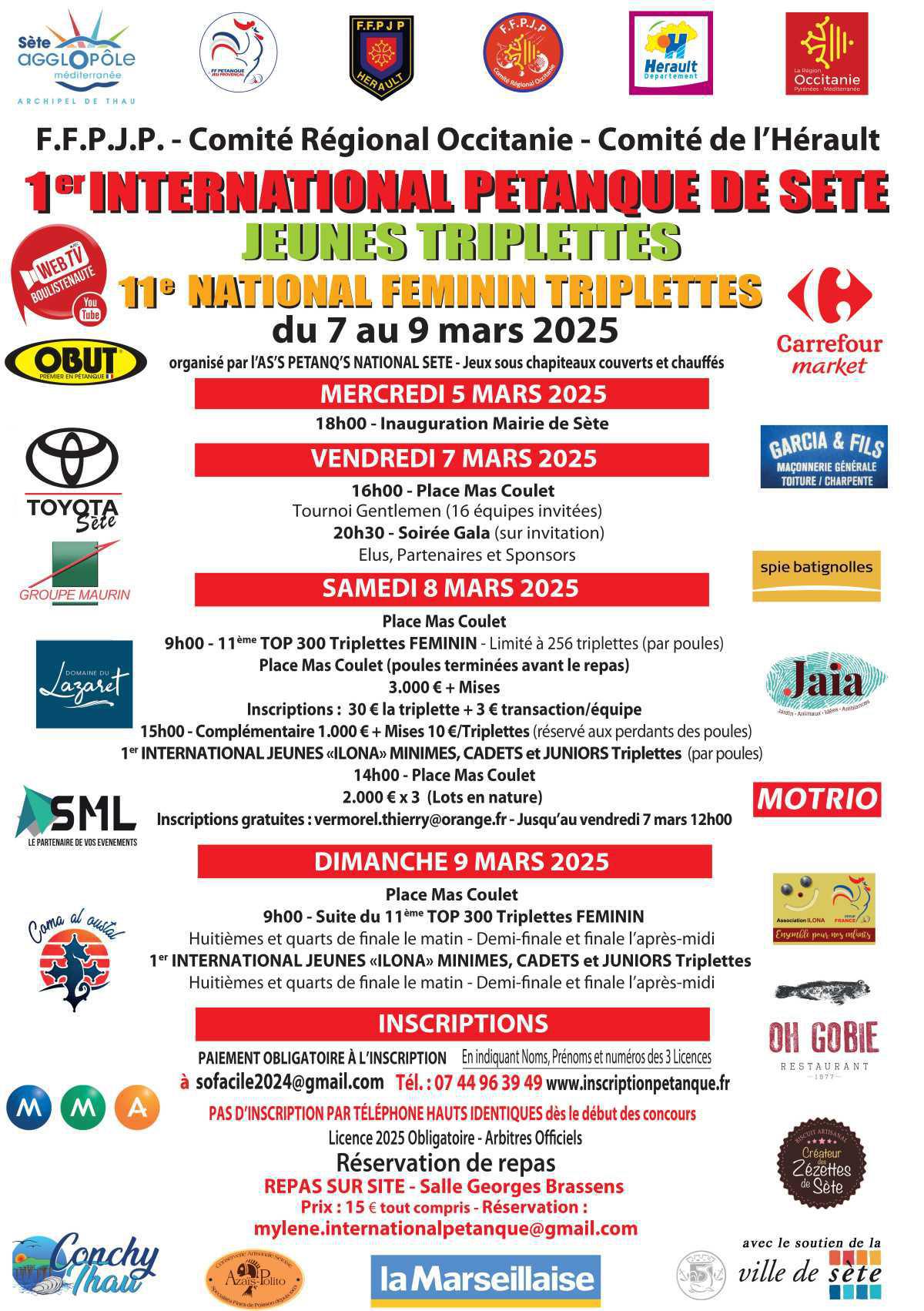 International triplette féminin de Sète 2025 - TOP 300+ Pétanque - Par poules