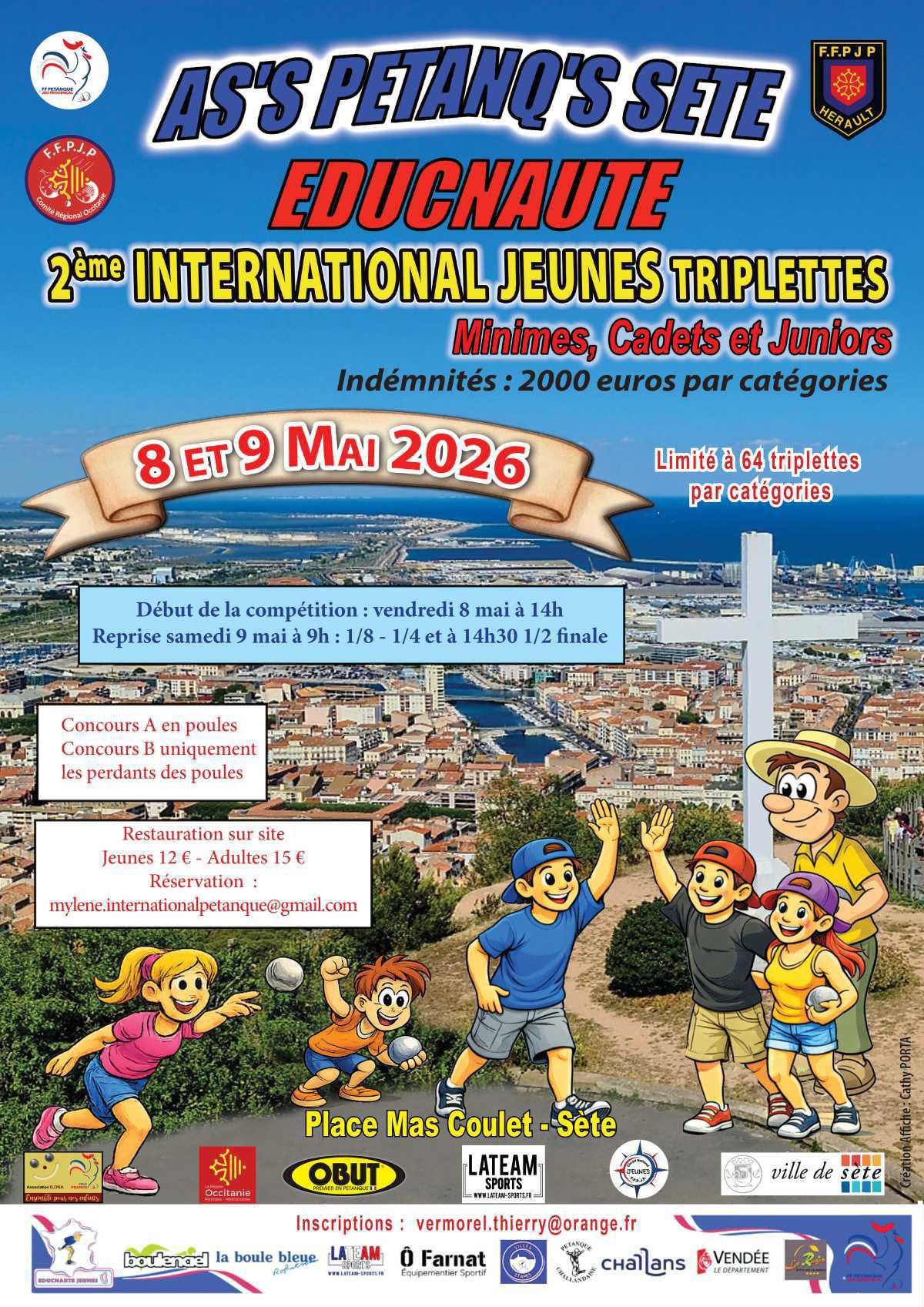 National vétérans, International jeunes et National féminin - Sète Pétanque 2026