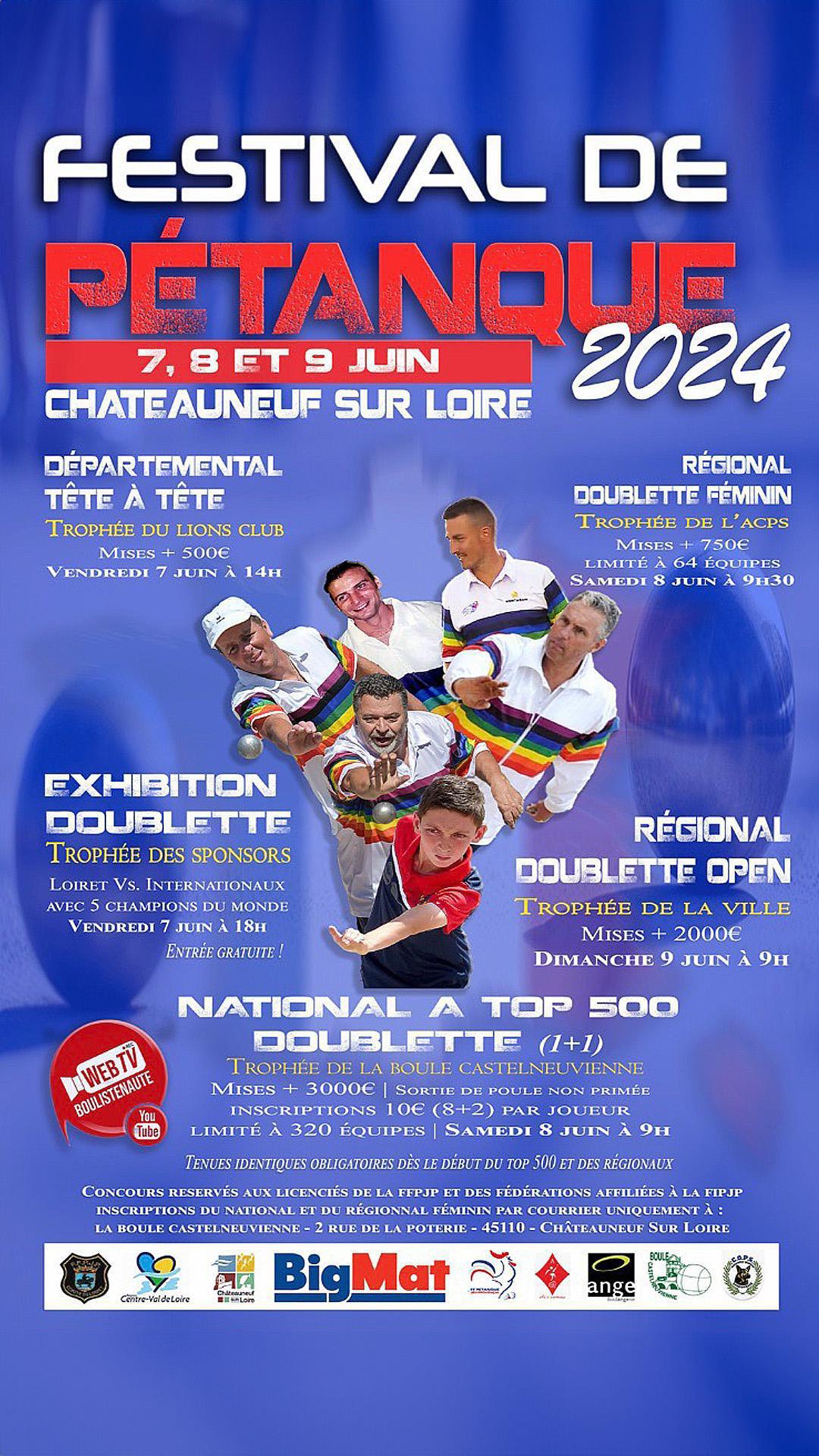 National Doublette Open de Châteauneuf-sur-Loire 2024 - TOP 500 Pétanque - Par poules National Doublette Open de Châteauneuf-sur-Loire 2024 - TOP 500 Pétanque - Par poules