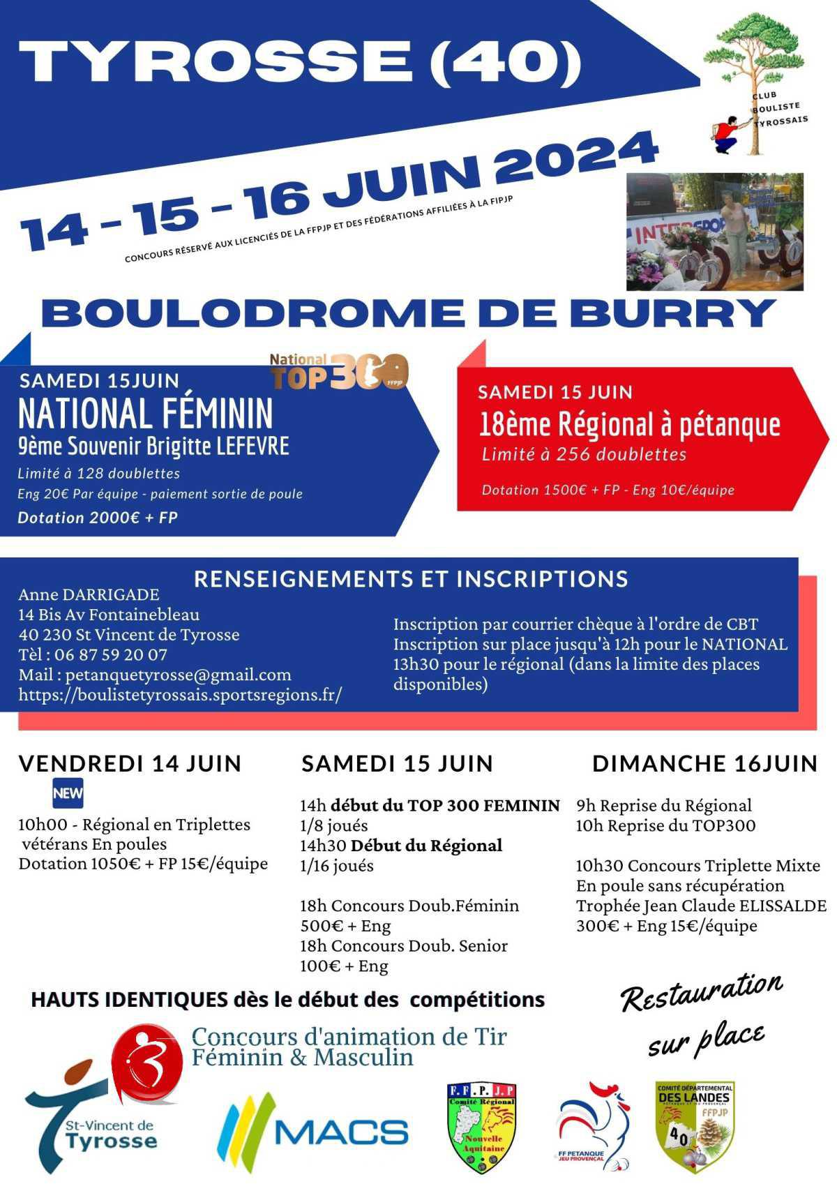 9ème National Doublette Féminin Souvenir Brigitte Lefevre 2024 à Saint-Vincent-de-Tyrosse - TOP 300 Pétanque - Par poules 