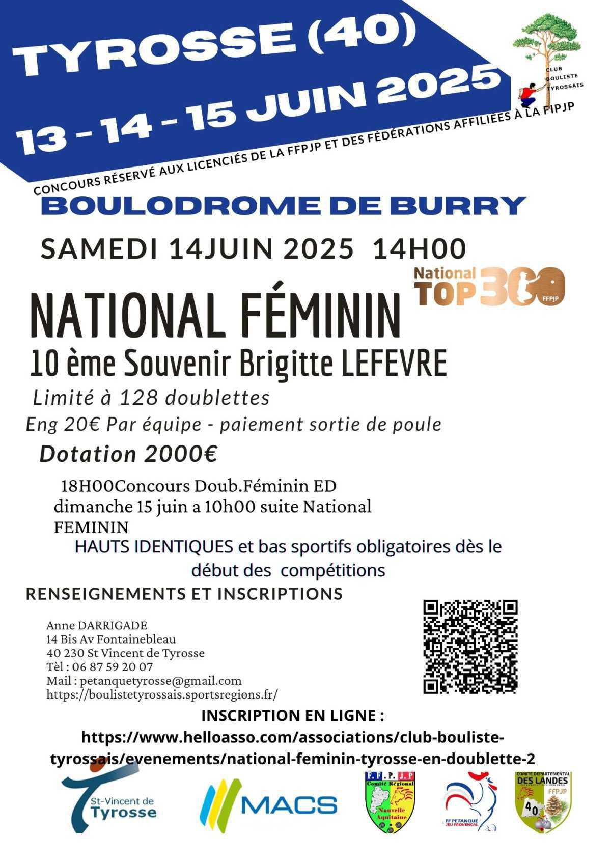 10ème National doublette féminin 2025 à Saint-Vincent-de-Tyrosse - TOP 300 Pétanque - Par poules 