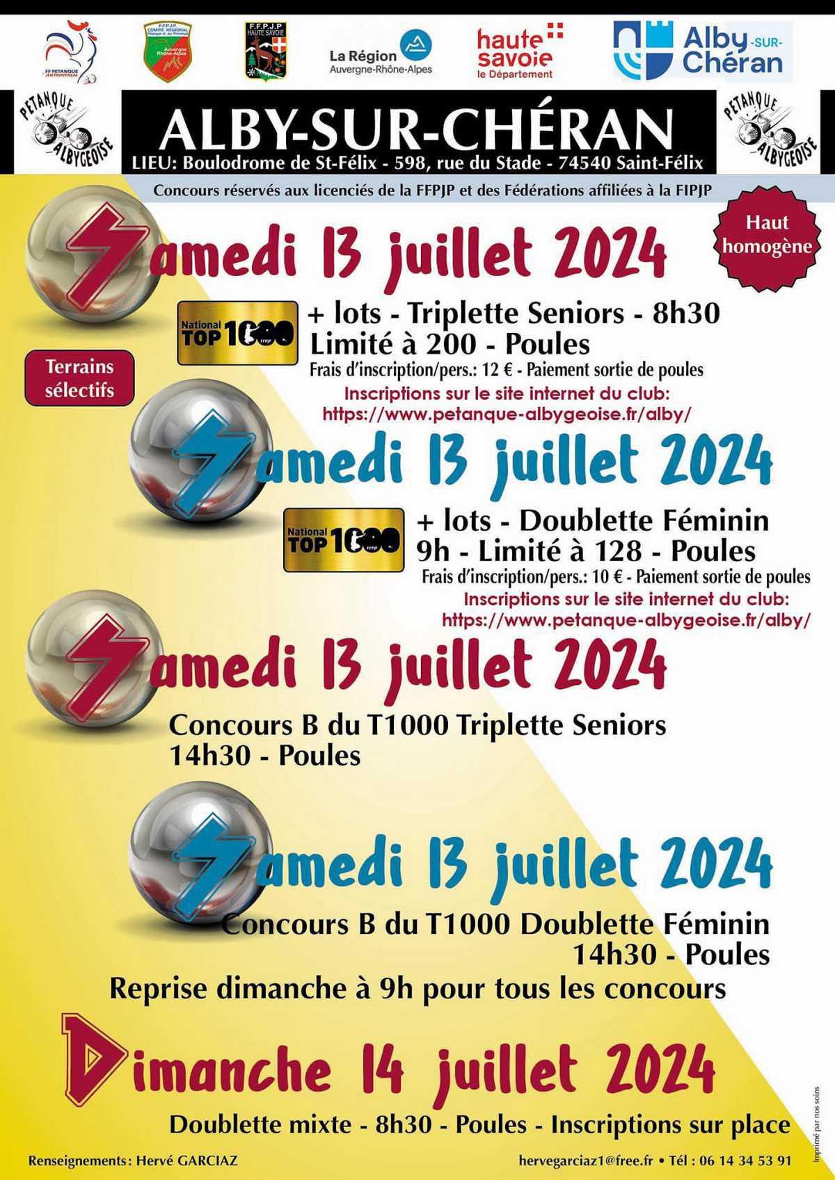 1e National Triplette Open d'Alby-sur-Chéran 2024 - TOP 1000 Pétanque - Par poules 