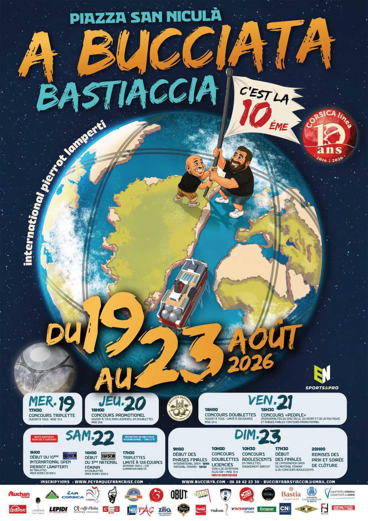 Bastia (Haute-Corse) : International triplette open Pierrot Lamperti 2026 - TOP 1500 Pétanque Bastia (Haute-Corse) : International triplette open Pierrot Lamperti 2026 - TOP 1500 Pétanque