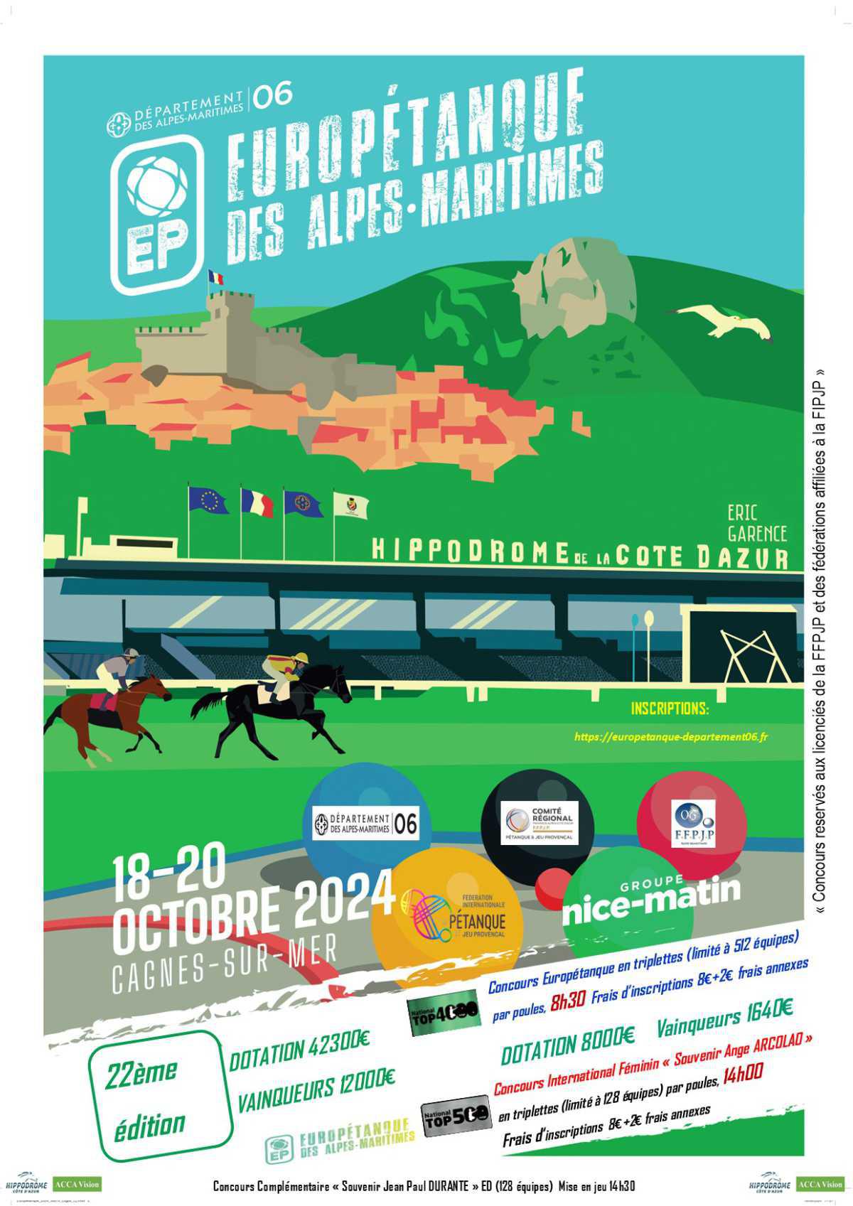 Europétanque Triplette Open des Alpes-Maritimes 2024 à Cagnes-Sur-Mer - TOP 4000 Pétanque - Par poules