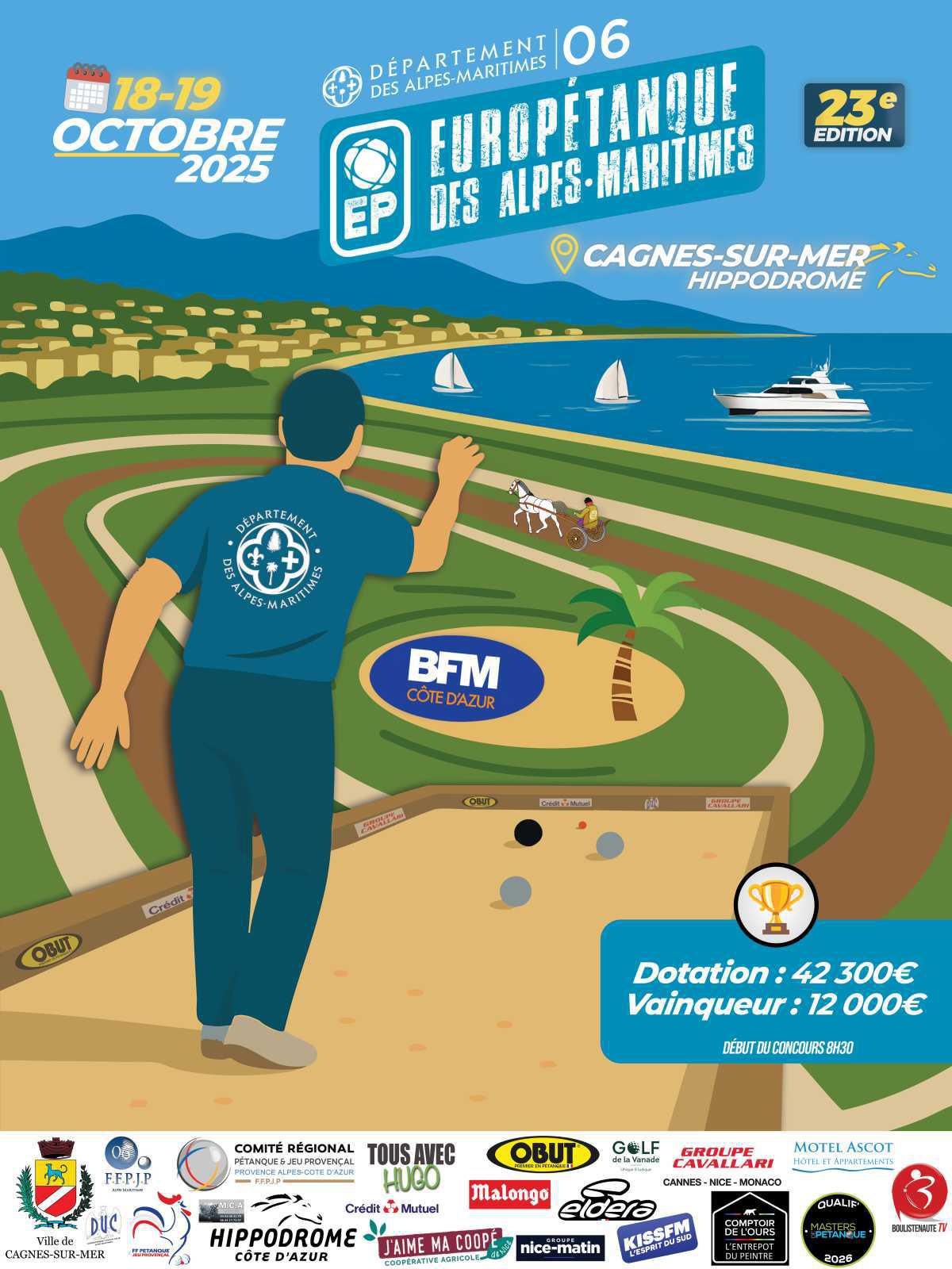 Cagnes-Sur-Mer : Europétanque triplette open des Alpes-Maritimes 2025 - TOP 4000 Pétanque - Par poules