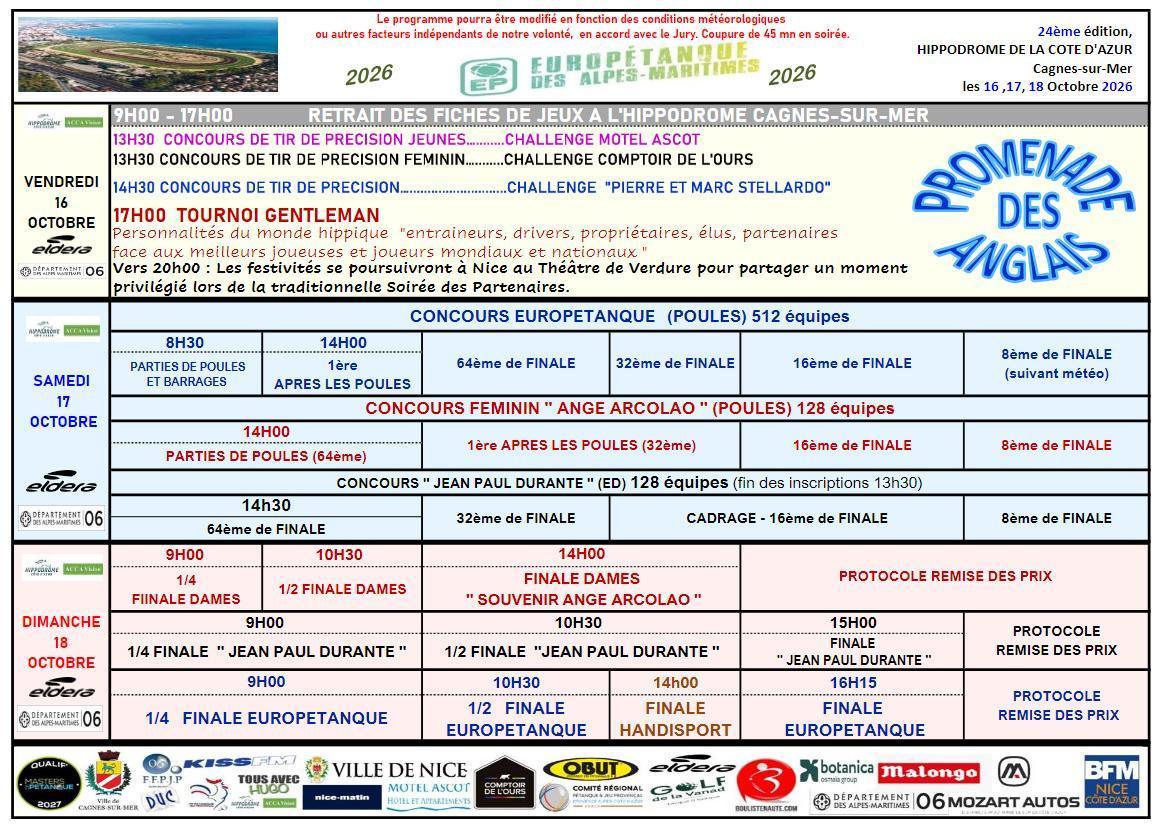 Cagnes-Sur-Mer : Europétanque triplette des Alpes-Maritimes 2026