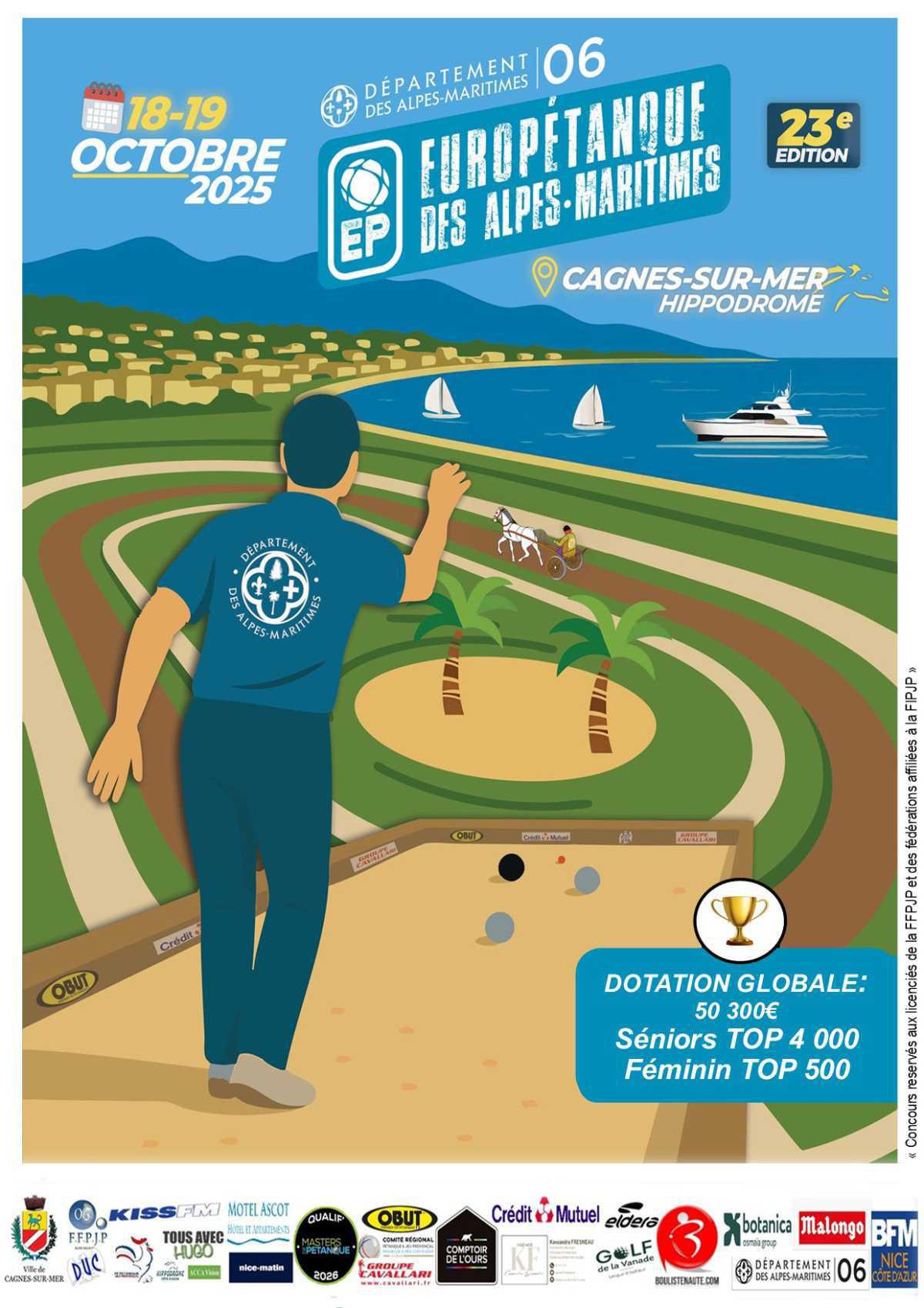 Cagnes-Sur-Mer : Europétanque triplette féminin des Alpes-Maritimes 2025 - TOP 500 Pétanque - Par poules Cagnes-Sur-Mer : Europétanque triplette féminin des Alpes-Maritimes 2025 - TOP 500 Pétanque - Par poules
