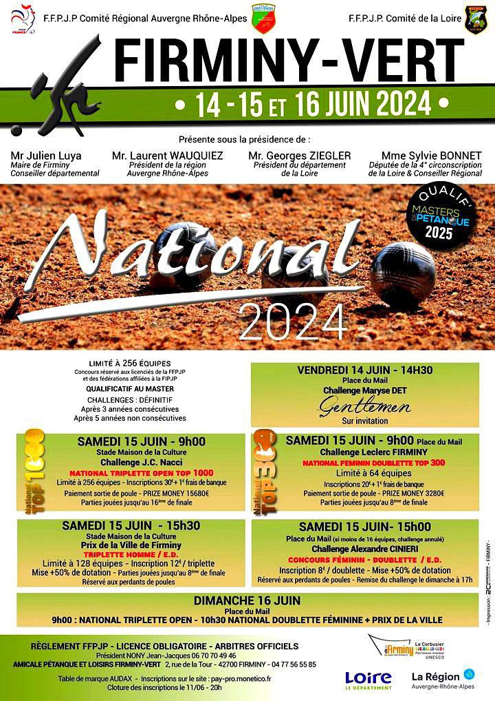 43ème National à pétanque de Firminy, toujours aussi vert !