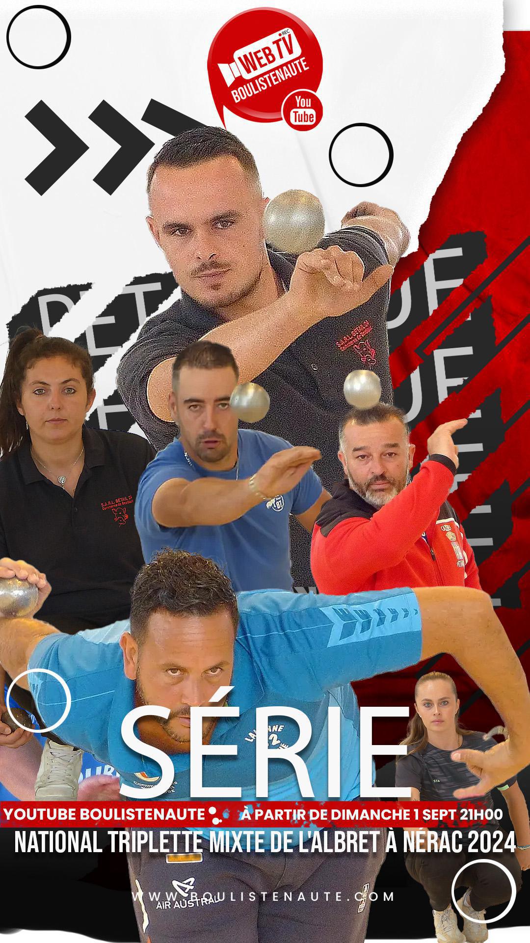La série de vidéos "National Triplette Mixte de l'Albret à Nérac - Pétanque 2024" La série de vidéos "National Triplette Mixte de l'Albret à Nérac - Pétanque 2024"