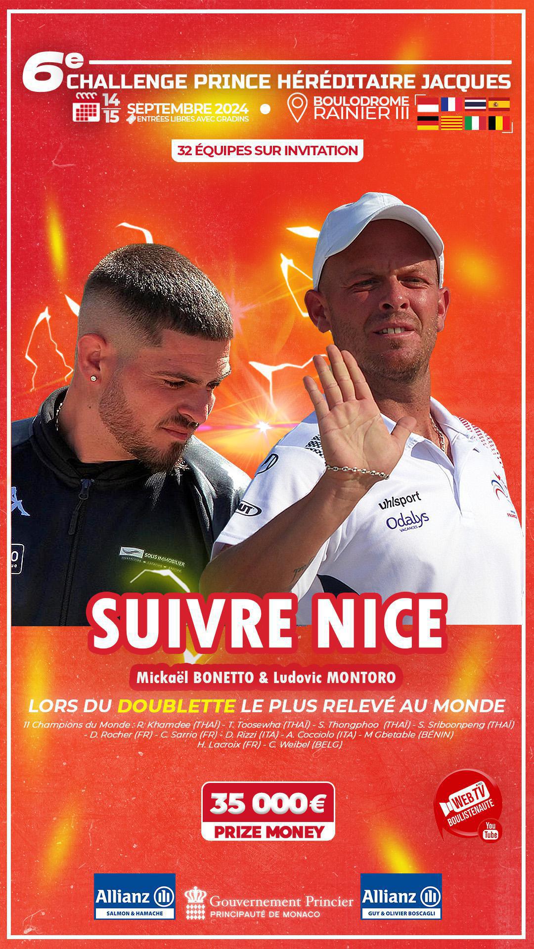 Mickaël BONETTO & Ludovic MONTORO, doublette à suivre à Monaco lors du doublette le plus relevé au monde - Pétanque 14 & 15 septembre 2024 Mickaël BONETTO & Ludovic MONTORO, doublette à suivre à Monaco lors du doublette le plus relevé au monde - Pétanque 14 & 15 septembre 2024