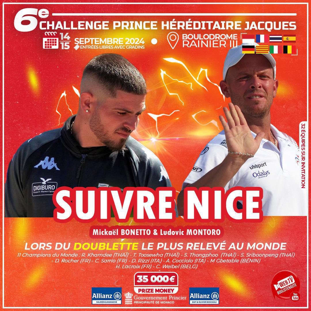 Pétanque : Qui seront les grands finalistes du Challenge Prince Héréditaire Jacques ce week-end ? Retour sur les pronostics des boulistenautes ! Pétanque : Qui seront les grands finalistes du Challenge Prince Héréditaire Jacques ce week-end ? Retour sur les pronostics des boulistenautes !