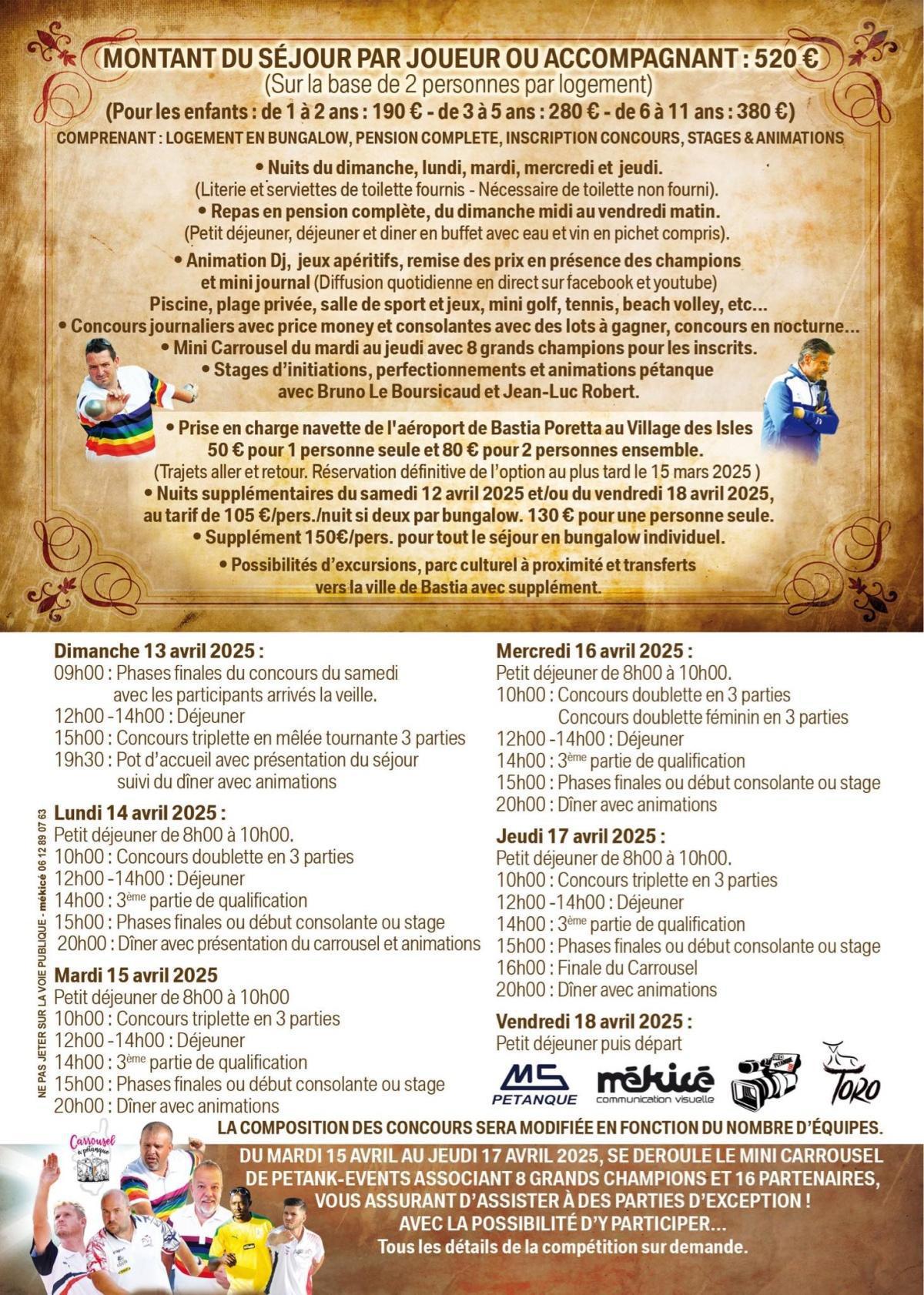 Pétanque découverte, le Village des Isles*** - Taglio - Séjour, vacances en Corse Avril 2025 Pétanque découverte, le Village des Isles*** - Taglio - Séjour, vacances en Corse Avril 2025