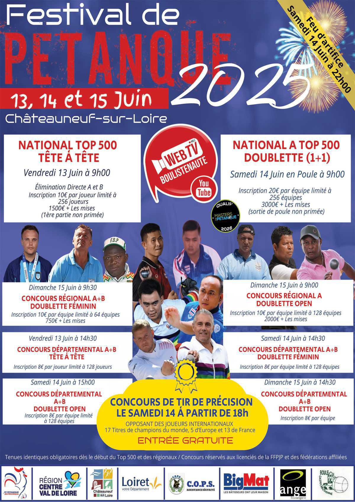 National doublette Open de Châteauneuf-sur-Loire 2025 - TOP 500 Pétanque - Par poules National doublette Open de Châteauneuf-sur-Loire 2025 - TOP 500 Pétanque - Par poules