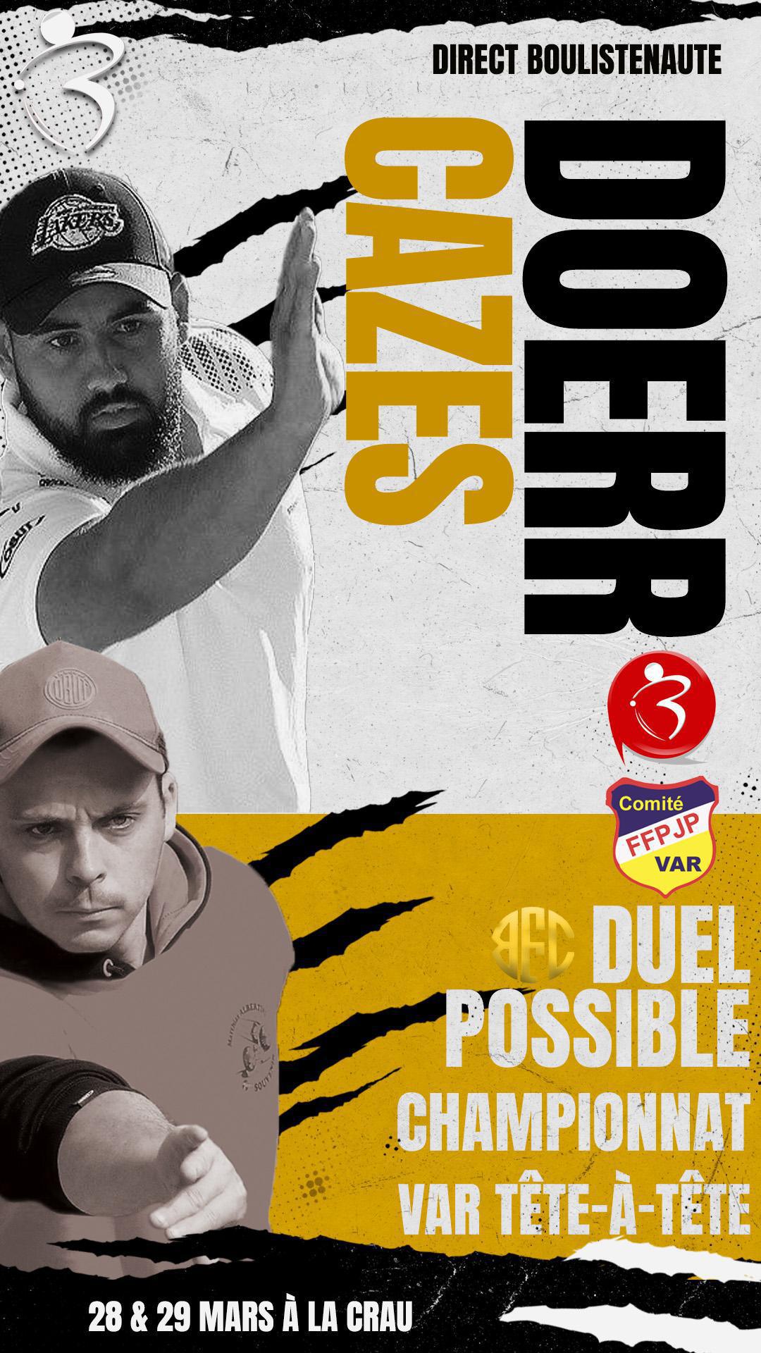 Championnat du Var tête-à-tête à La Crau - Pétanque 2026