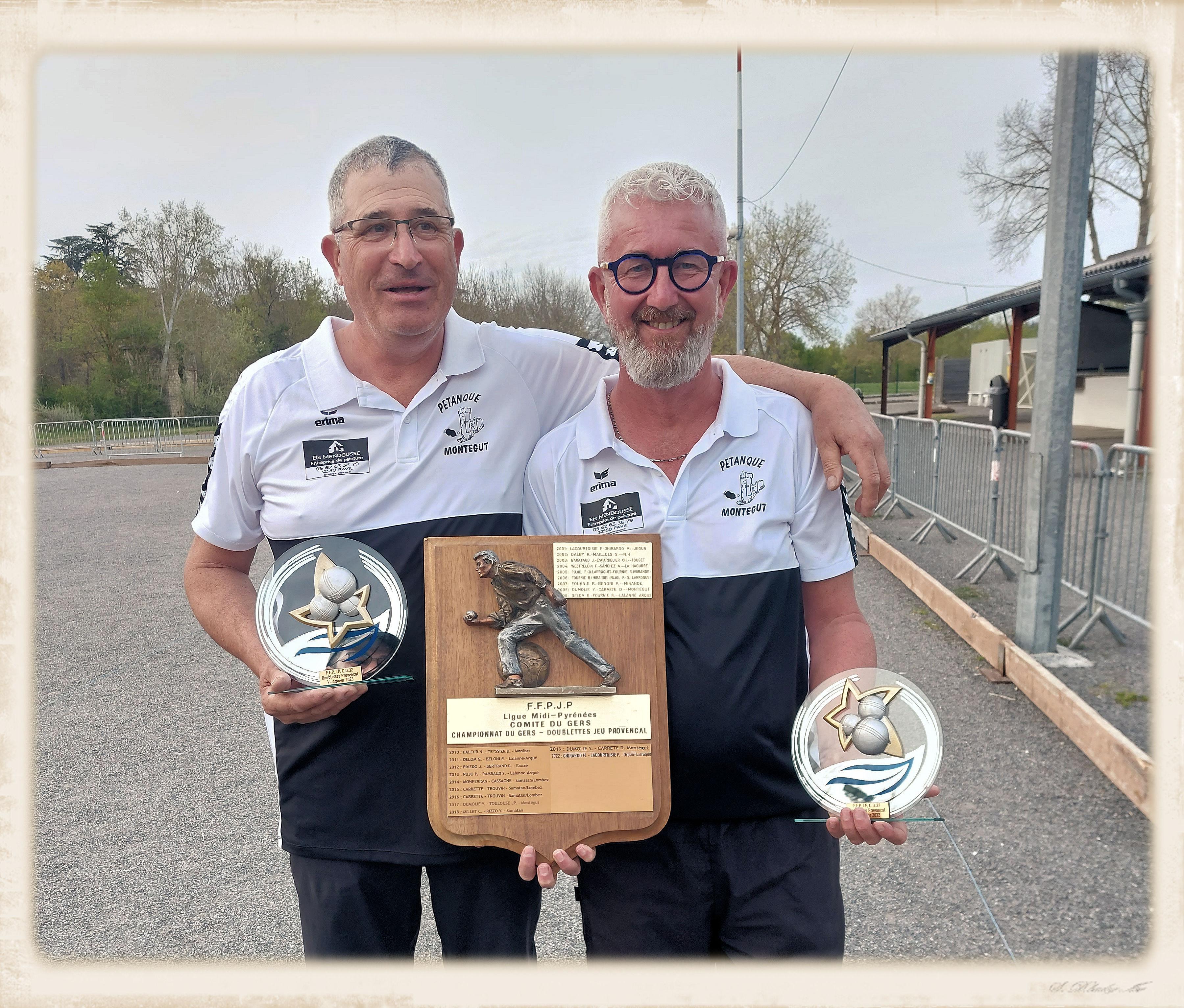 Les champions du Gers doublette Jeu Provençal 2023